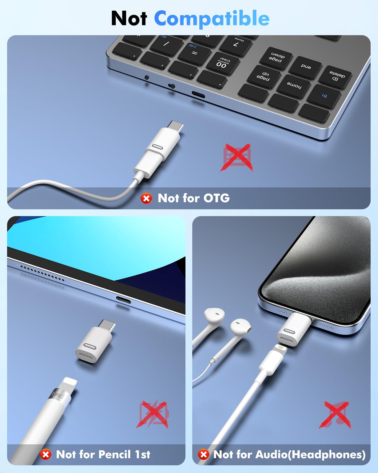 MoKo Lightning Female to USB C Male Adapter 4 Pack, Lightning USB C Adaptor for iPhone 15/16 Pro/16 Pro Max/Plus, Galaxy S24, iPad, iPhone to USB C Adapter for Fast Charging,NOT for Audio/OTG,White PD