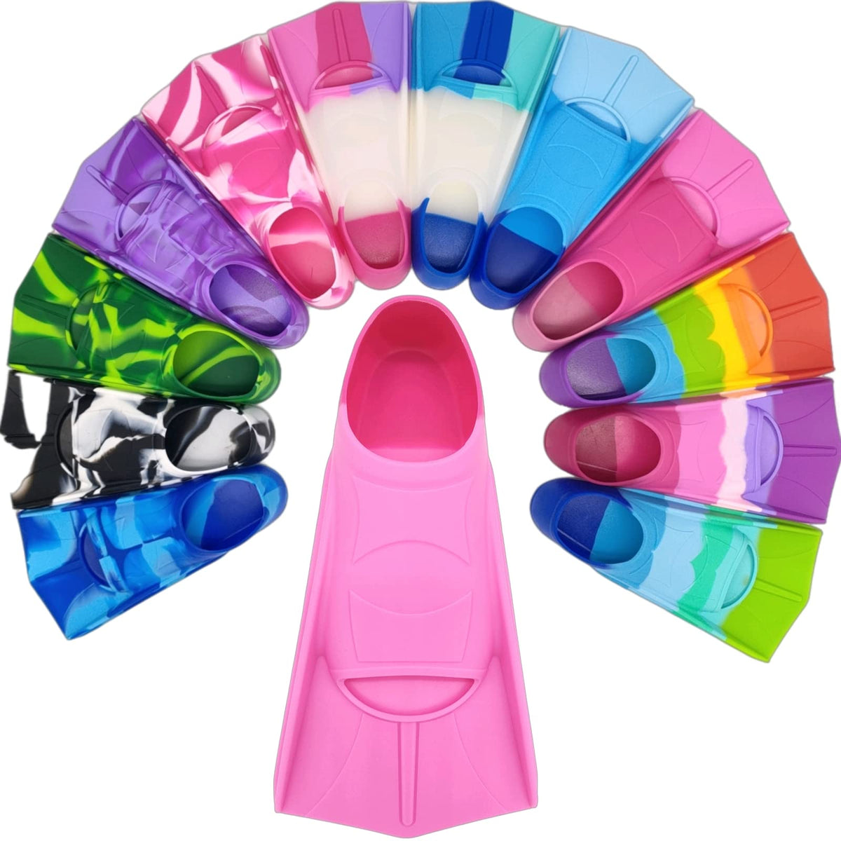 Gugmoy Kids Swim Fins,Comfortable Silicone Flippers For Swimming And Diving,Size Suitable Beginners Kids Girls Boys Adults (X Sm