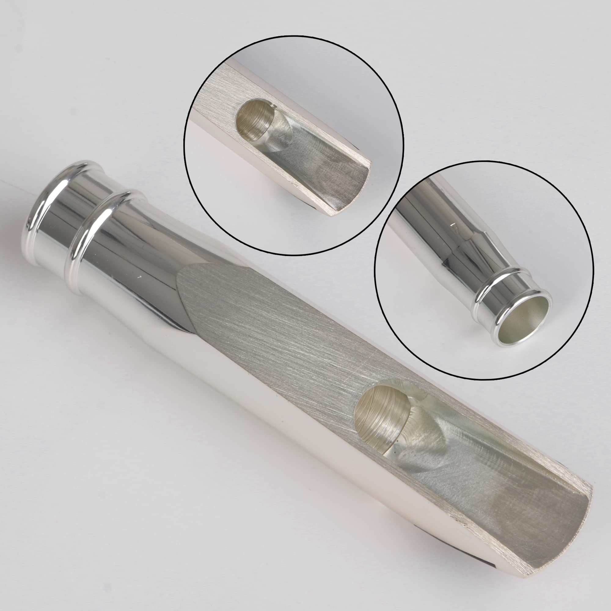 Yibuy Tenor Saxophone Mouthpiece Set Silver 7# Saxophone Replacement Parts