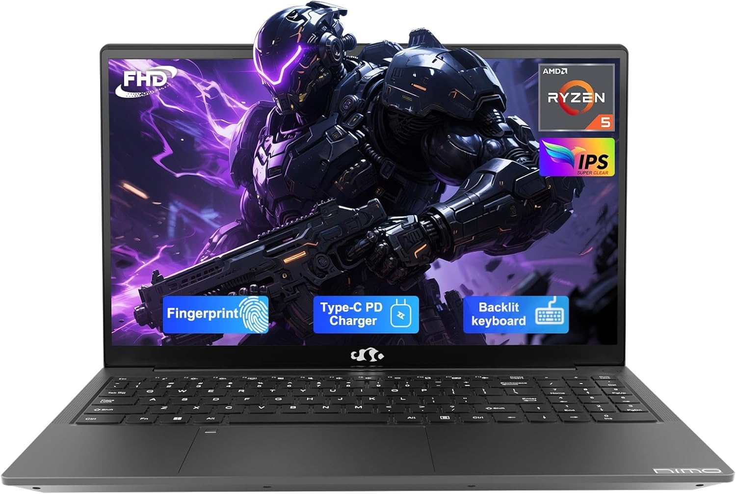 NIMO 15.6 IPS FHD-Laptop, 16GB RAM 512GB SSD AMD Ryzen 5(Beat i5-1135G7, 4 Cores Up to 3.7GHz) Student Computer with 2 Years W