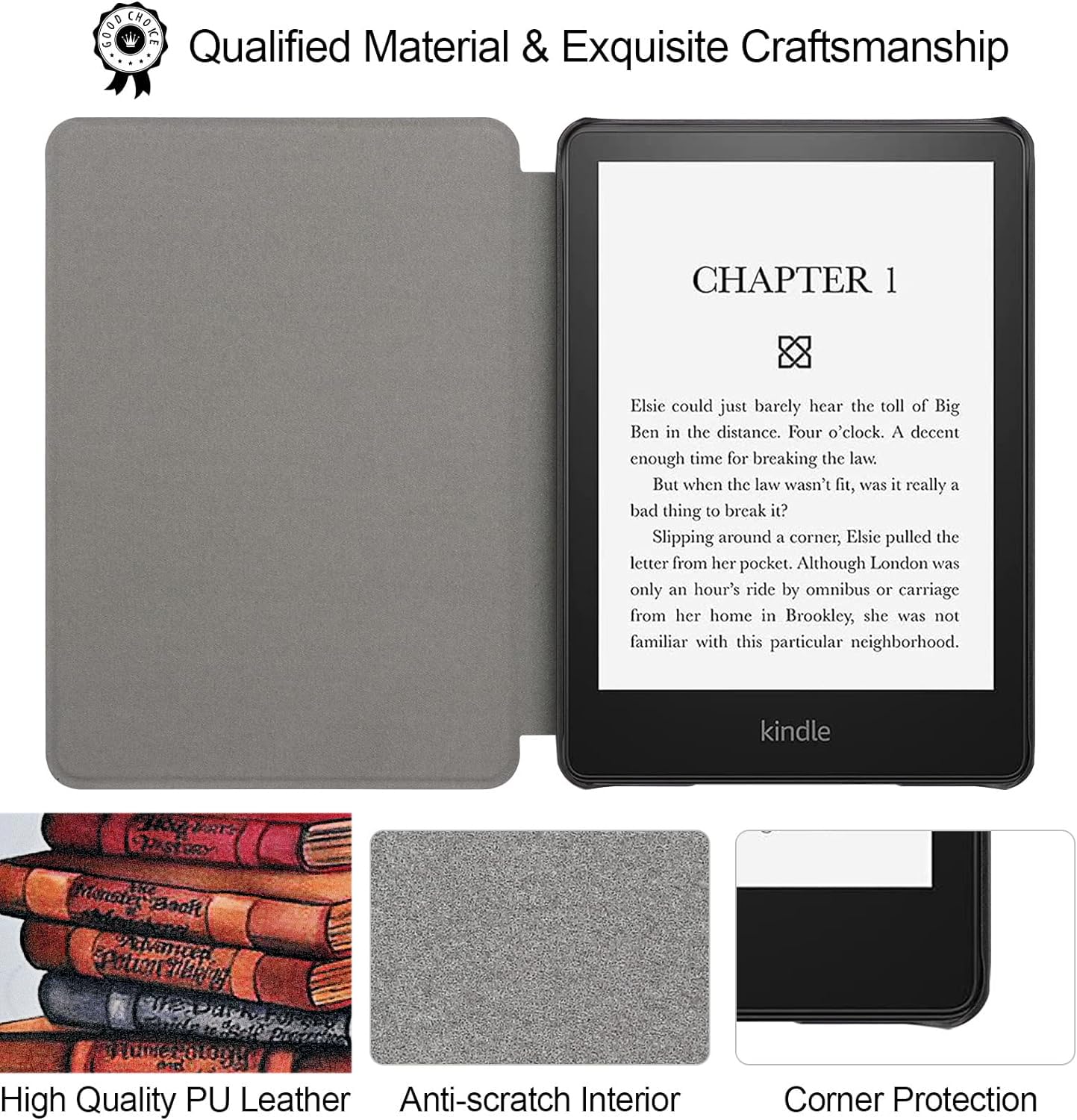 Case For 6.8'' Kindle Paperwhite (11Th Generation 2021) And Kindle Paperwhite Signature Edition, Lightweight Pu Leather Folio Bo