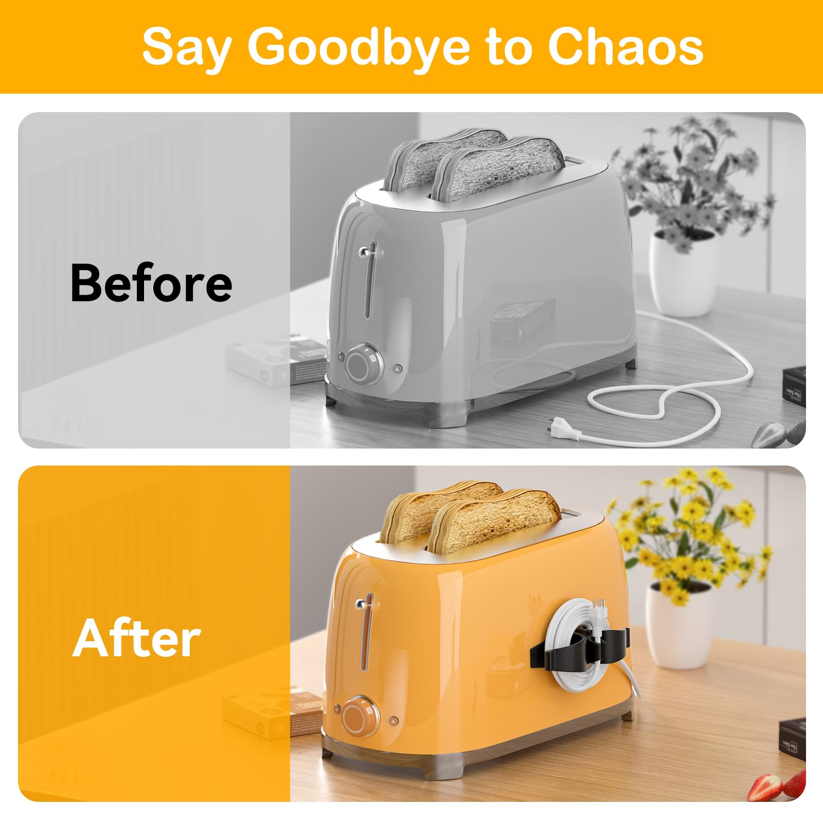 Daisyhome Cord Organizer For Kitchen Appliances 12 Pack, Appliance Cord Organizer Stick On, Small Kitchen Appliances Cord Keeper