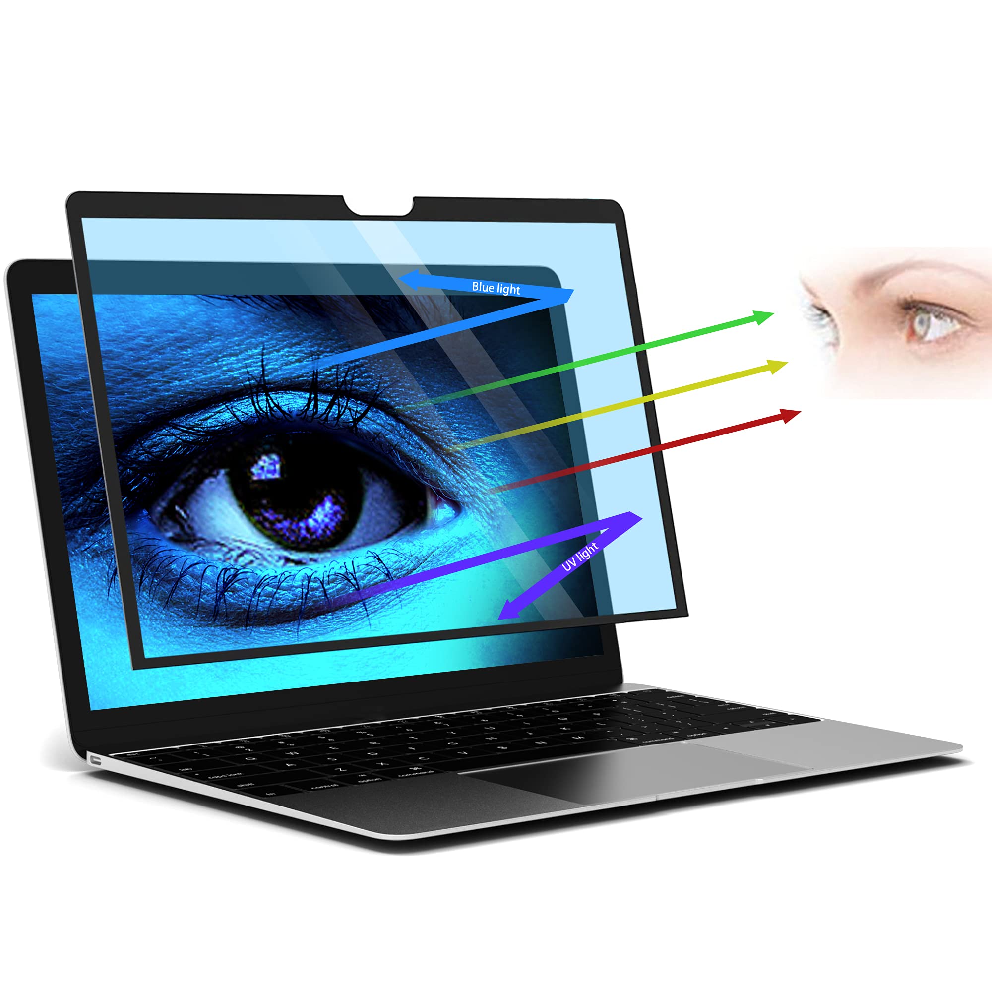 Filmext Surface Laptop Go 12.4 Inch Screen Protector Anti Glare Anti Blue Light Filter, Bubble Free Installation,Eye Care Blue L