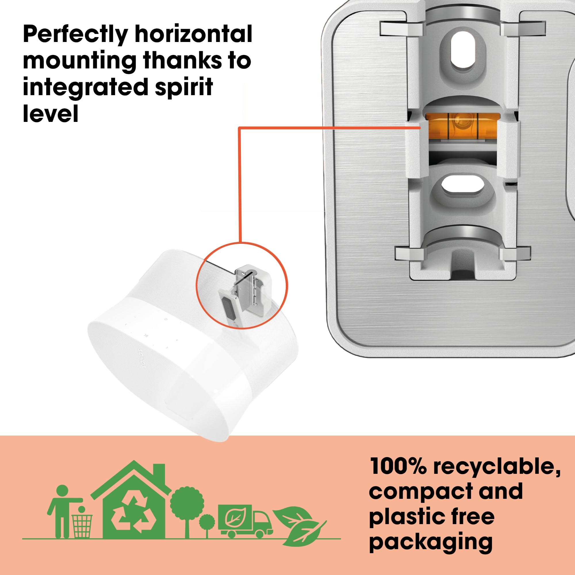Vogel'S Swm 4131 Speaker Wall Bracket For Sonos Era 300, Max. 11 Lbs (5 Kg), Tiltable  30/+30, Swivels Up To 60 (Left/Right), Wh