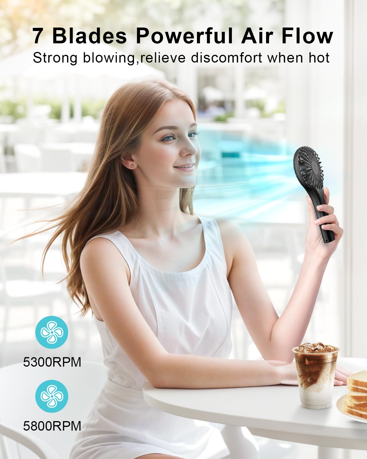 Tripole Handheld Mini Fan Battery Operated Small Personal Portable Fan Speed Adjustable Usb Rechargeable Fan For Kids Girls Wome