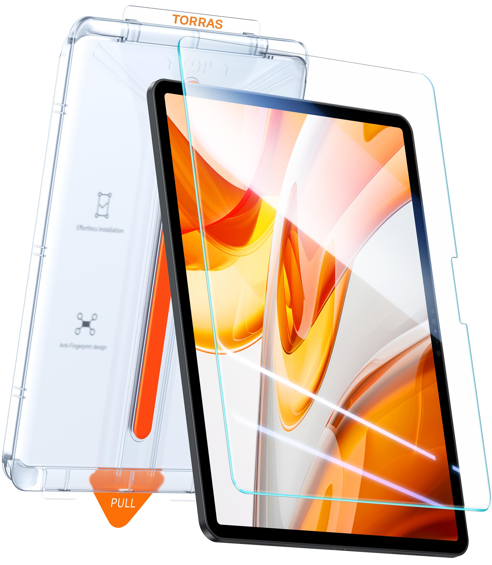 Torras Military Grade Protection For Ipad Pro 13 Inch Screen Protector ( 2024, M4 ) 9H+ Tempered Glass, One Step Installation, F