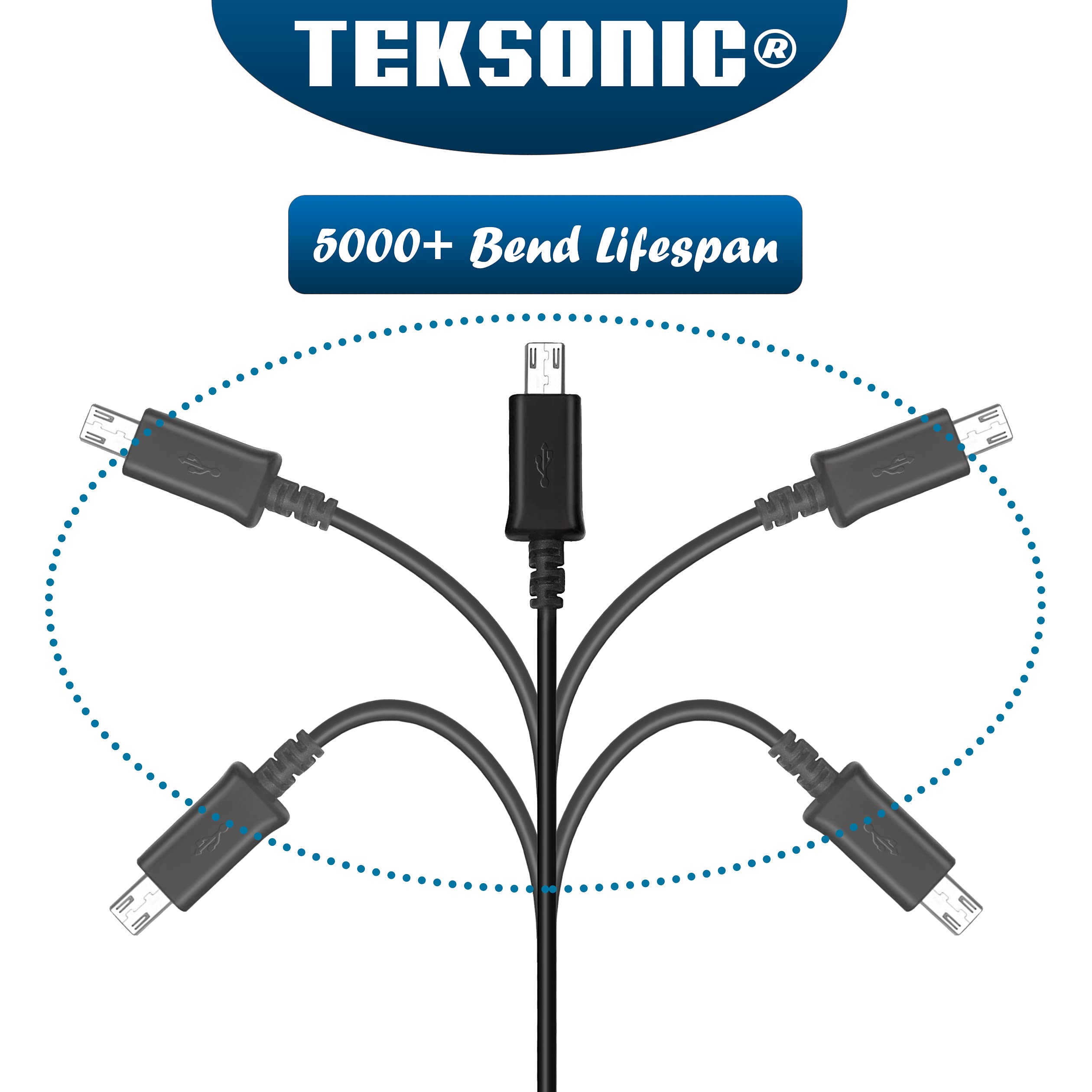 Teksonic [12 Pack Micro Usb Cable Multi Pack Bulk Lot   1 M/3.3 Ft Charging, Data Sync Fast Micro Usb To Usb A Cord For Samsung