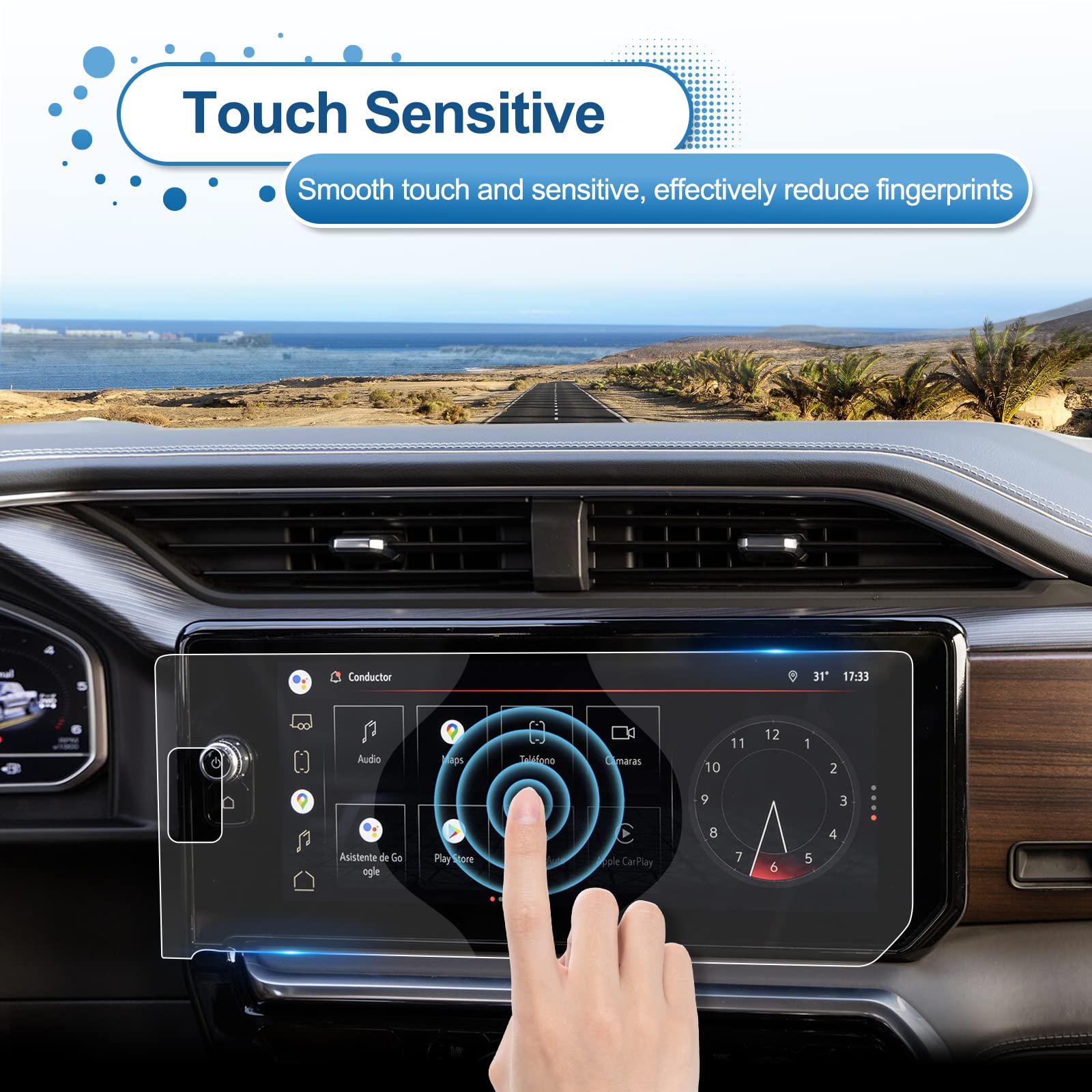 Coleya 2022 2023 2024 Sierra 1500 Screen Protector For Gmc Sierra 1500 (At4/At4X/Denali/Denali Ultimate) 13.4 Inch Touch Screen,