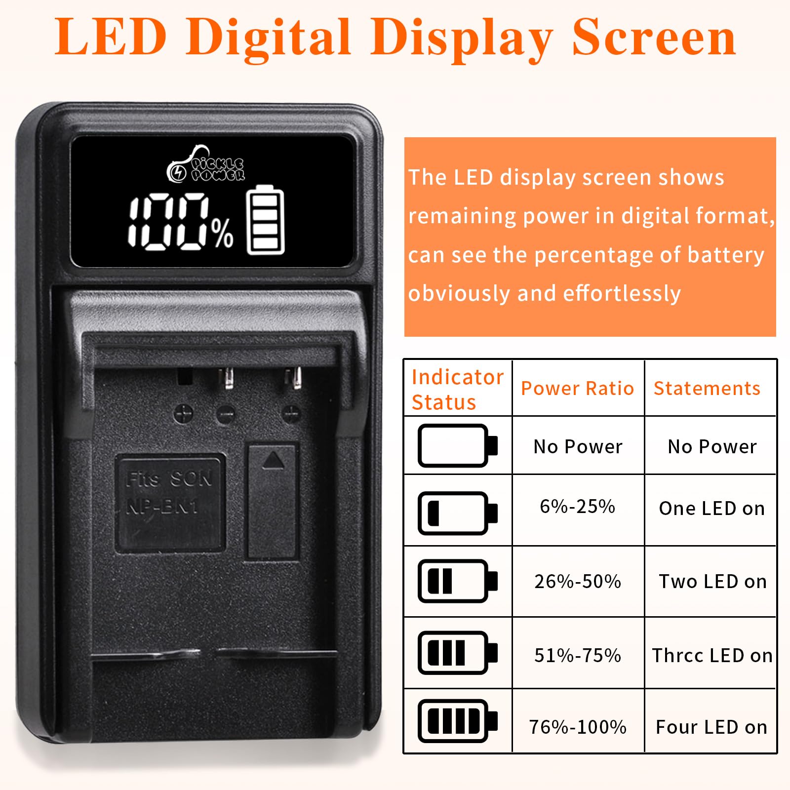 Pickle Power Np Bn1 Batteries And Battery Charger Replacement For Sony Cyber Shot Dsc W800 Dsc W530 Dsc W570 Dsc W650 Dsc W830 D