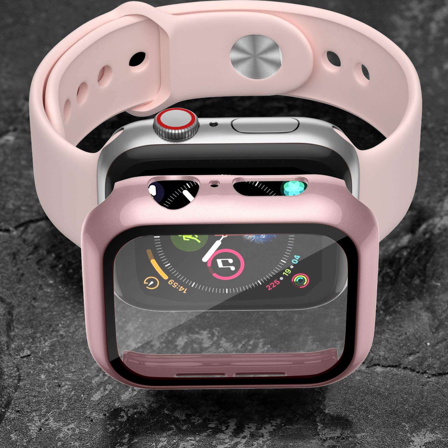 Charlam Hard Case Compatible With Apple Watch 44Mm Iwatch Se Series 6 5 4 With Screen Protector, Ultra Thin Guard Bumper Full Co