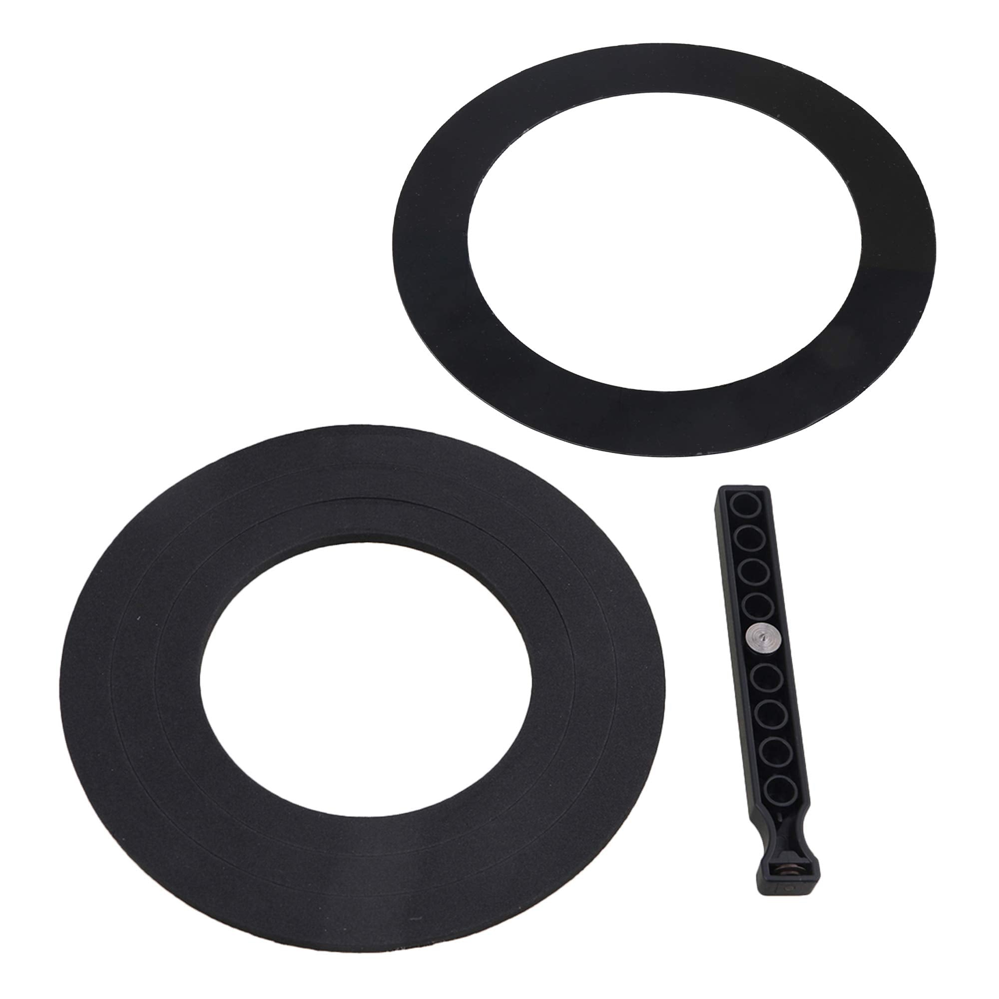 Bqlzr 4'' 5'' 6'' Bass Drum Head Port O'S Rings & Hole & 5'' Ring Black