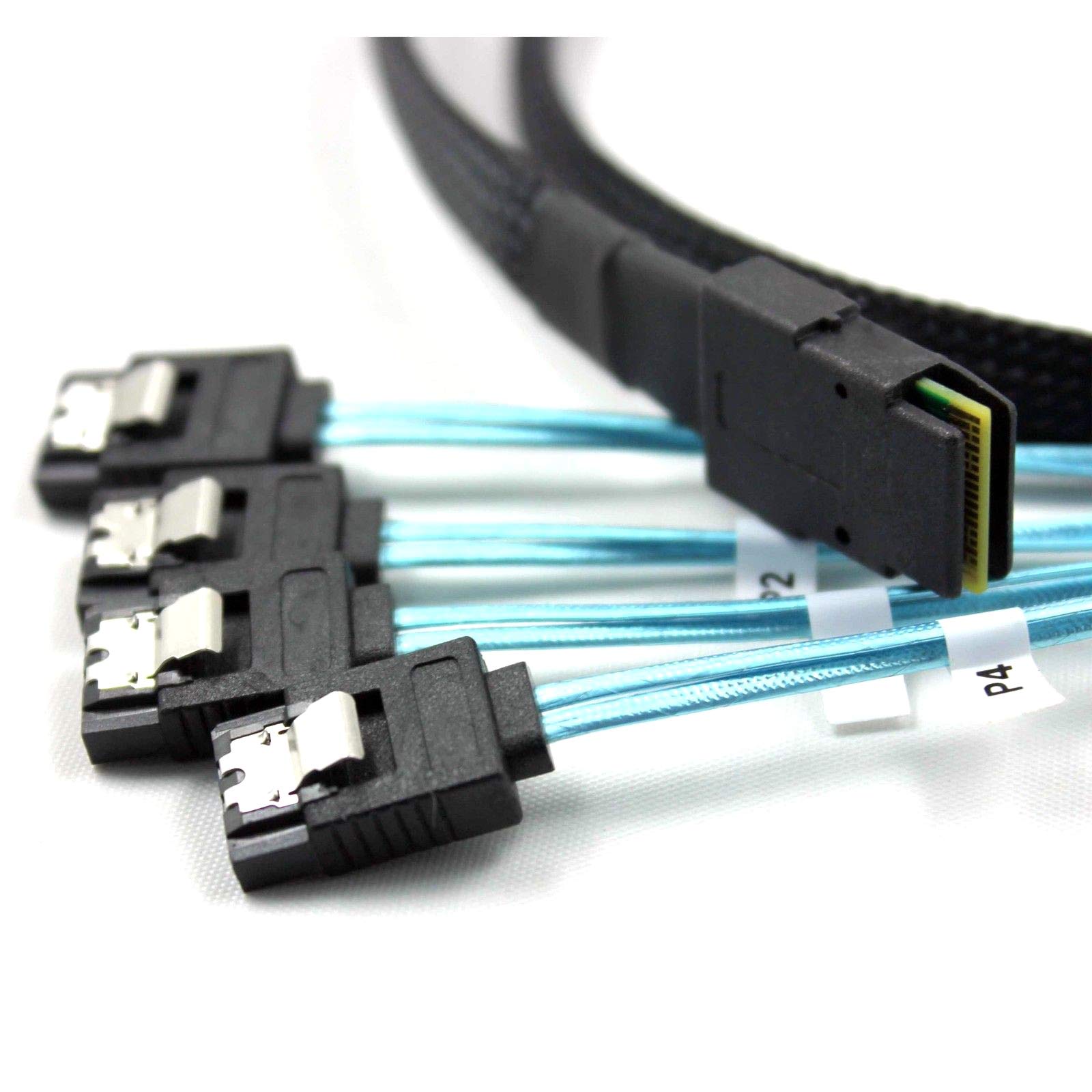 Jacobsparts Mini Sas To 4 Sata Sff 8087 Multi Lane Forward Breakout Internal Cable, 3.3 Feet