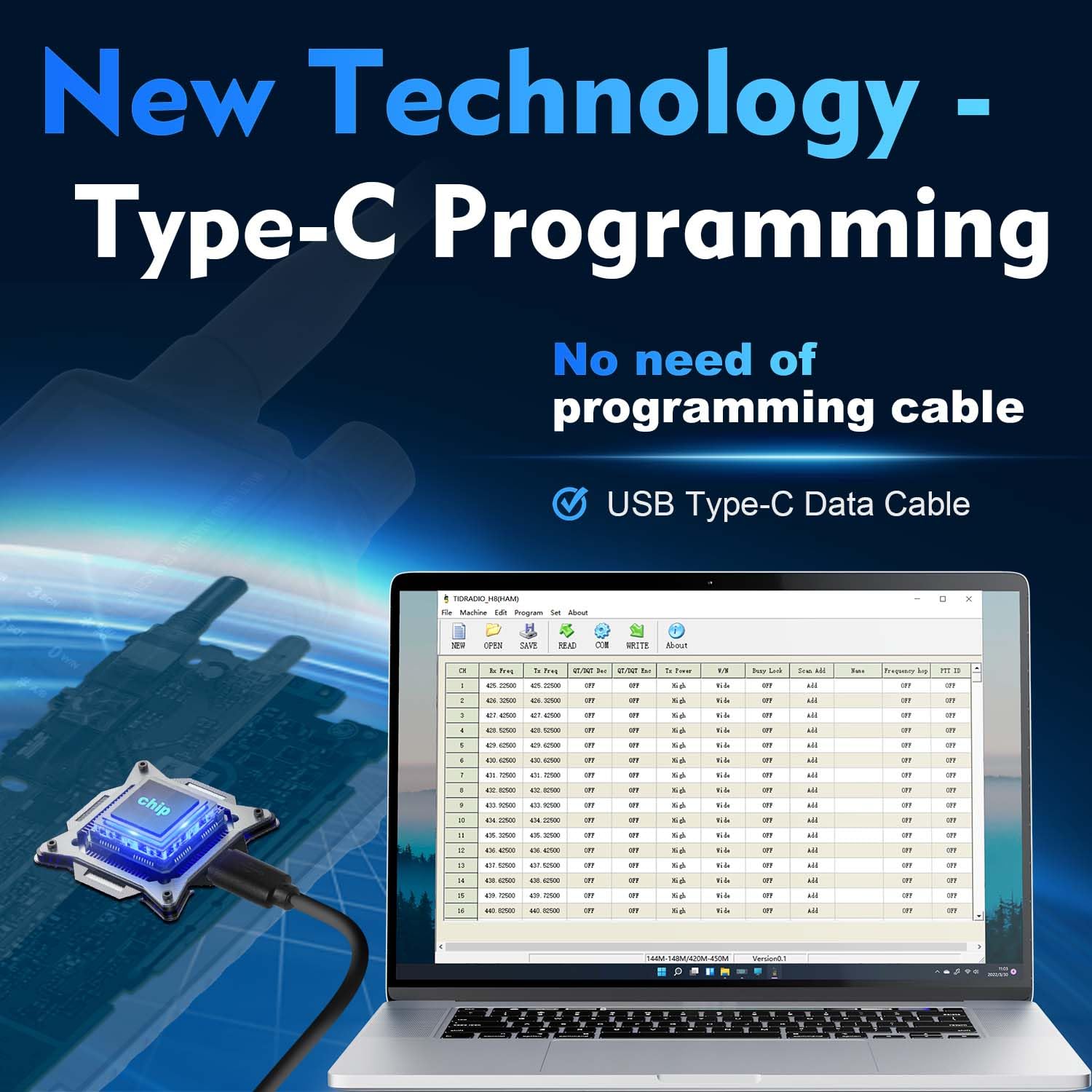 Tidradio Td H3 Ham Radio (Crystal) Multi Band Long Range 2 Way Radio,Usb C Programming & Charging,2500Mah Battery,Dtmf Fm Am Noa