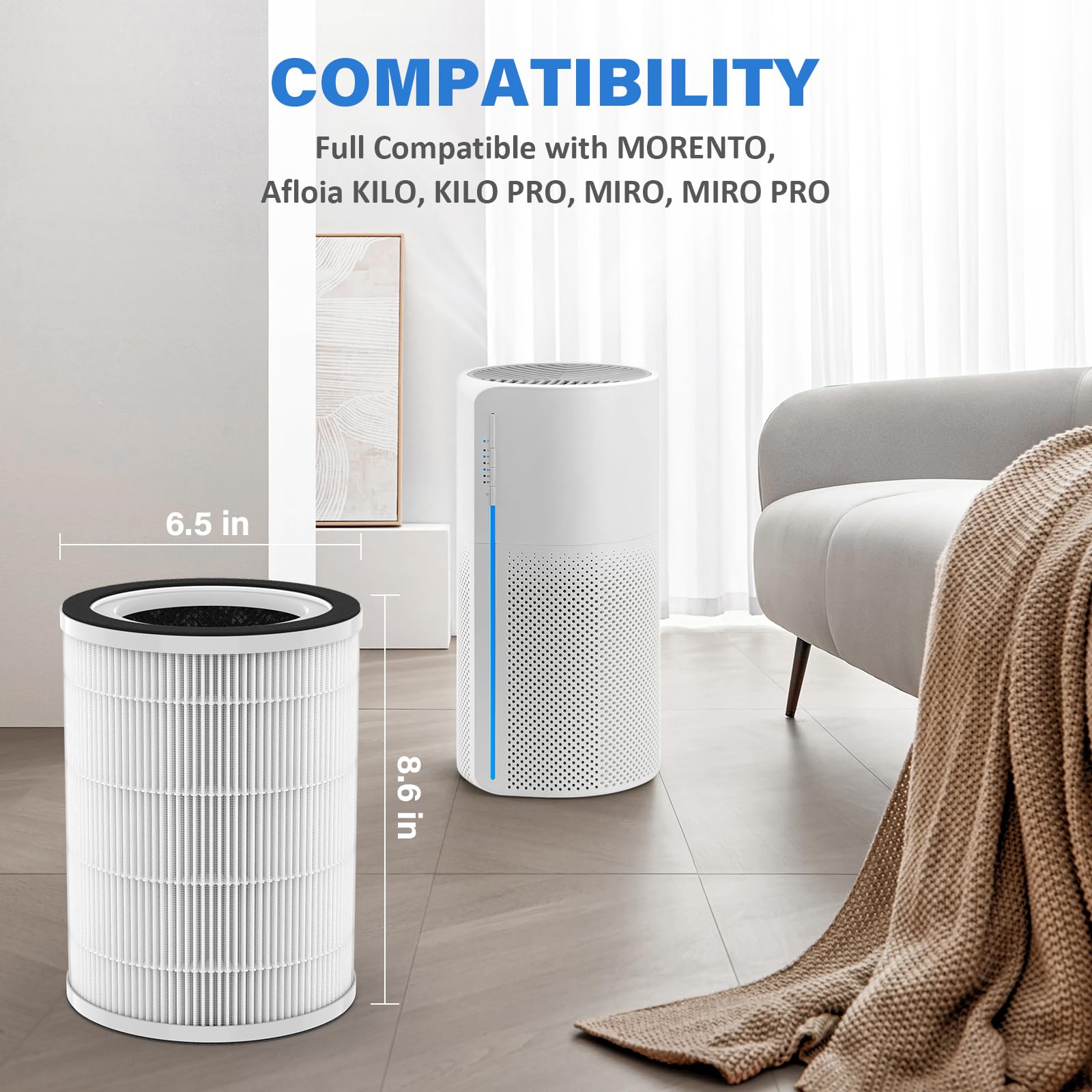4 Pack Kilo True Hepa Replacement Filter Compatible With Afloia Kilo, Kiloplus, Kilopro, Miro, Miro Pro And Morento Mr Kilo, H13