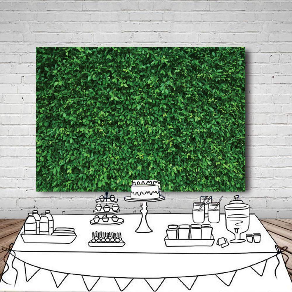 Lywygg 8X6Ft Green Leaves Photography Backdrops Mmicrofiber Nature Backdrop Birthday Background For Birthday Party Seamless Phot