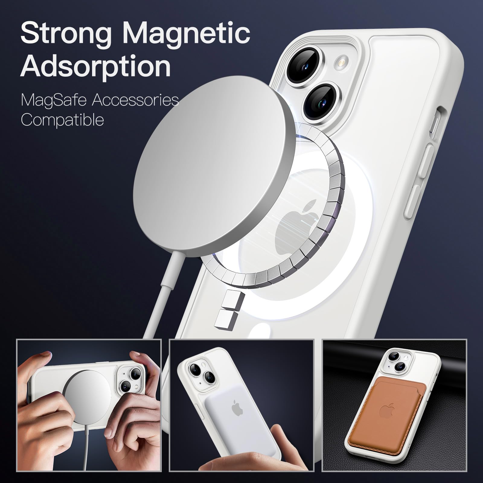 Jetech Magnetic Case For Iphone 13 Mini 5.4 Inch Compatible With Magsafe, Translucent Matte Back Slim Shockproof Phone Cover (St