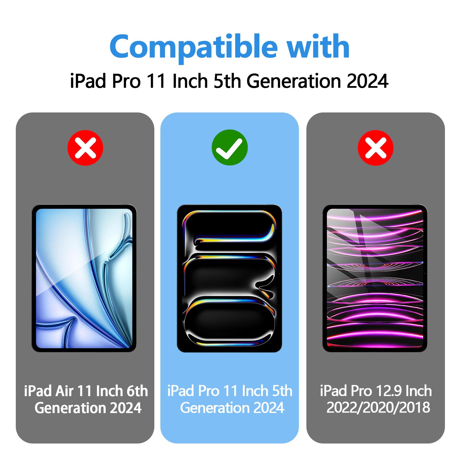 Avakot 2 Pack Screen Protector For Ipad Pro 11 Inch 2024 5Th Generation With 2 Pack Camera Lens Protector, Hd Clear Tempered Gla