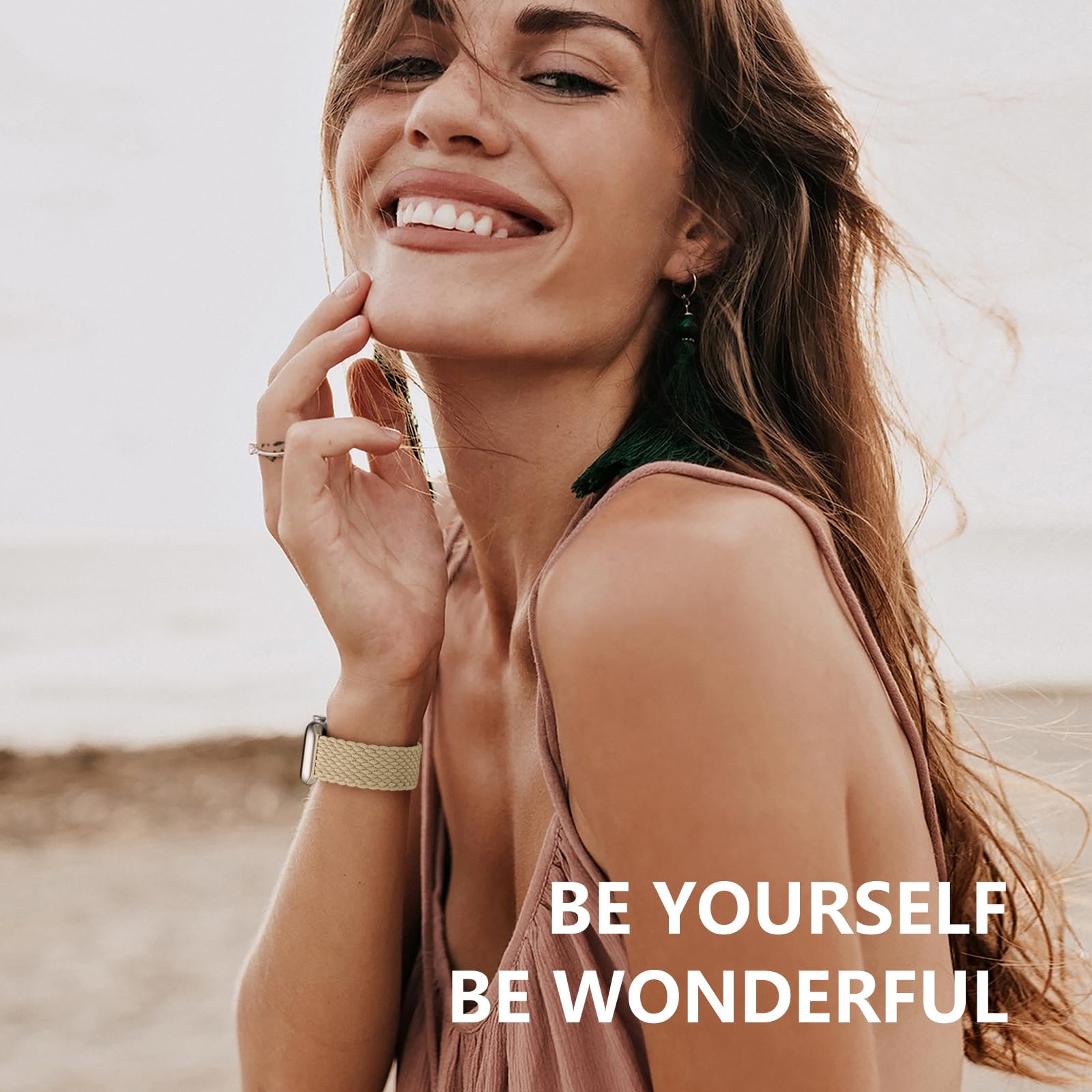 Zedoli Braided Solo Loop Compatible With Apple Watch Bands For Women, Stretchy Nylon Solace Band For Apple Watch Band 40Mm 38Mm