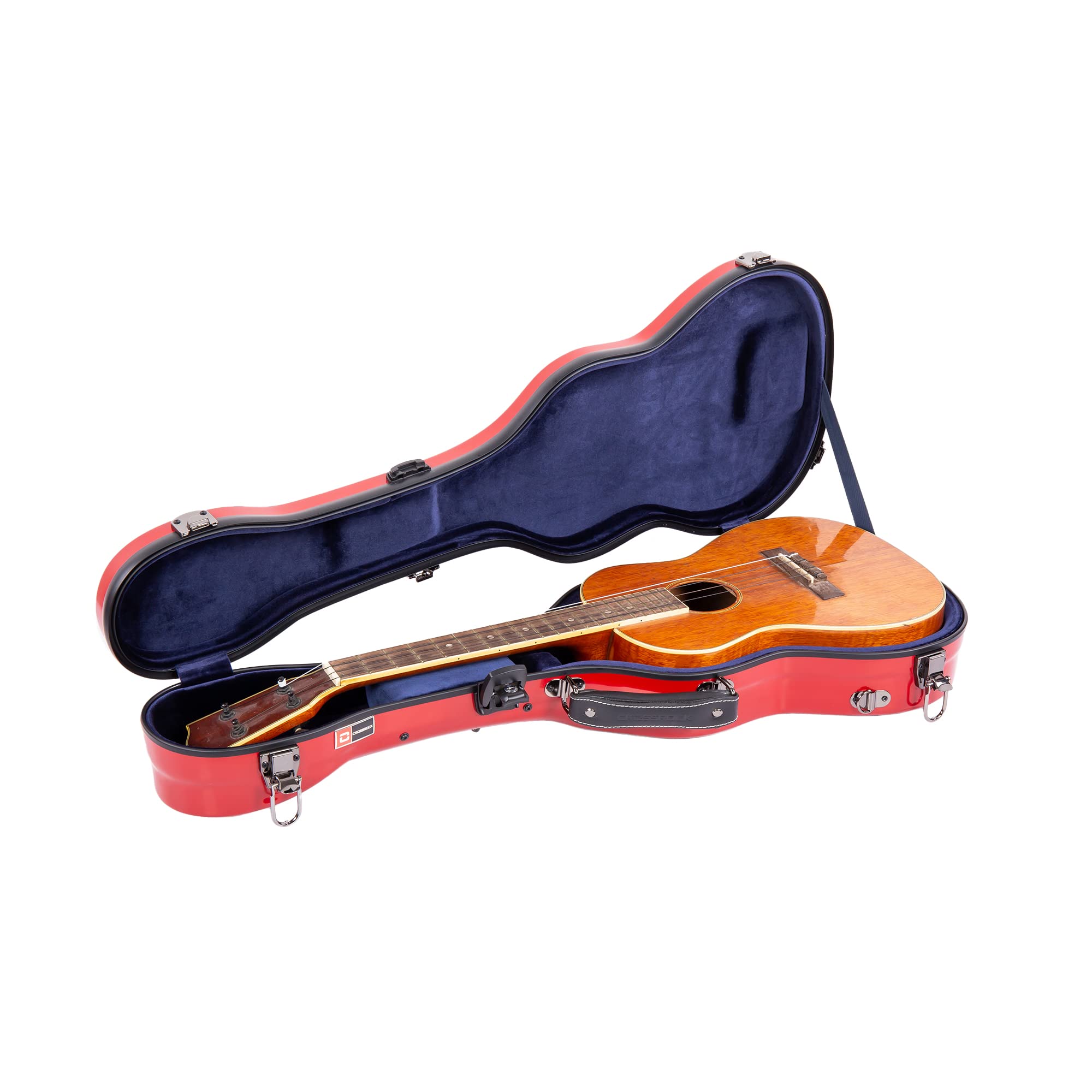 Crossrock Fiberglass Case For Baritone Ukulele With Removable Shoulder Straps & Tsa Lock, Red (Crf2020Burd)