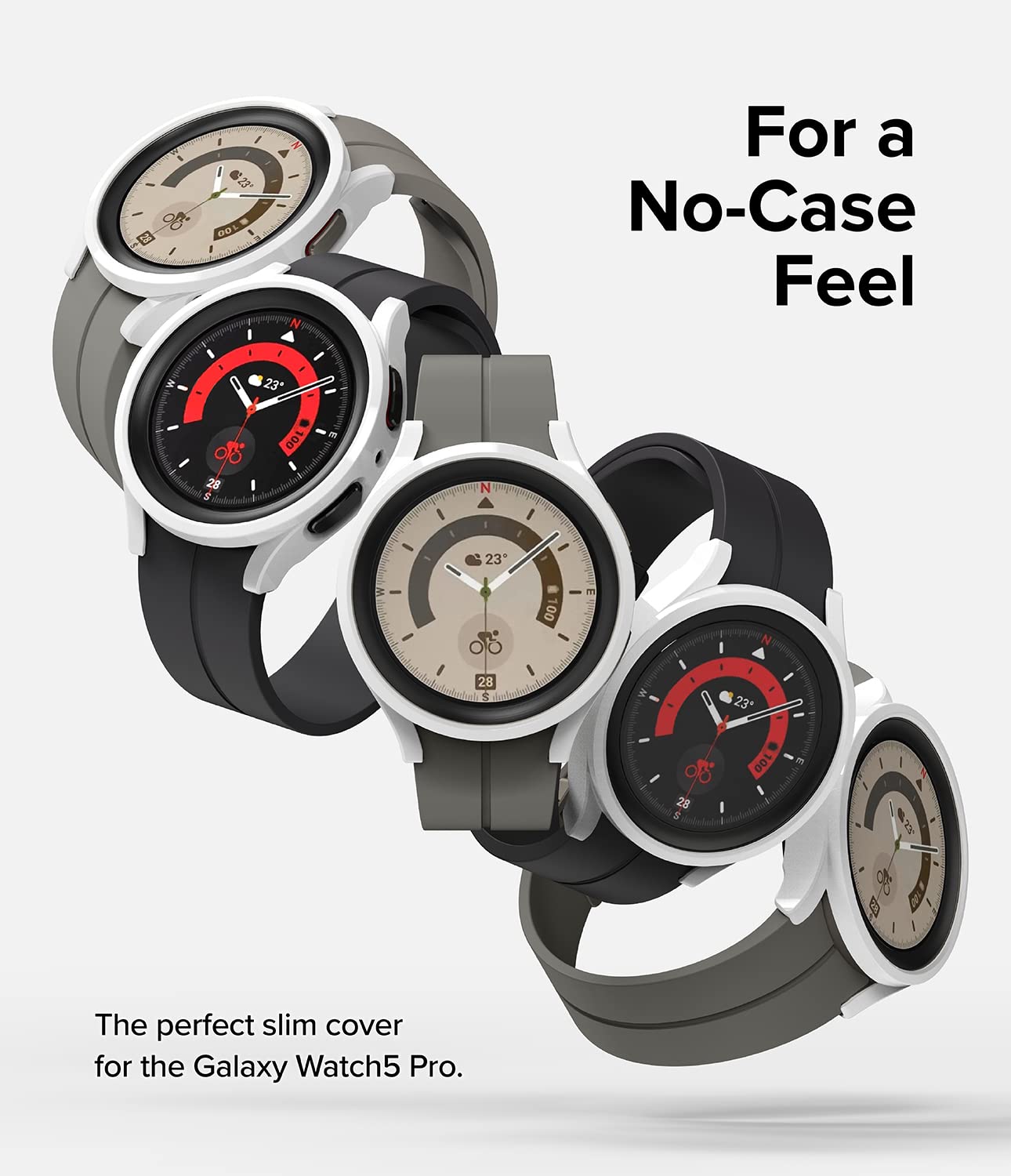 Ringke Slim Anti Yellowing Material 2 Pack] Compatible With Samsung Galaxy Watch 5 Pro 45Mm Case For Minimalist Yet Sturdy, Soli