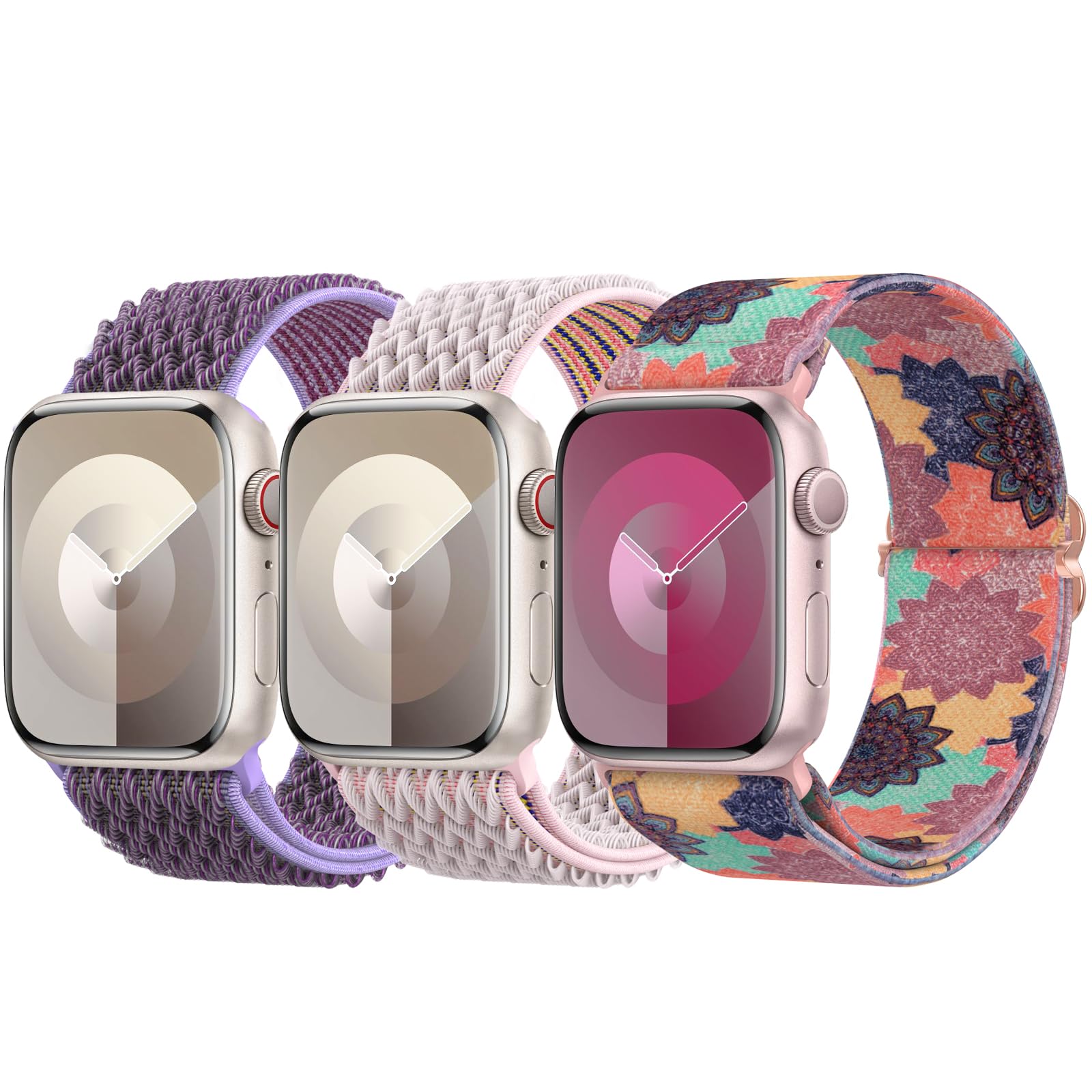 Delidigi Stretchy Bands Compatible With Apple Watch Band 38Mm 40Mm 41Mm 42Mm 44Mm 45Mm 49Mm For Women Men, Nylon Adjustable Stra