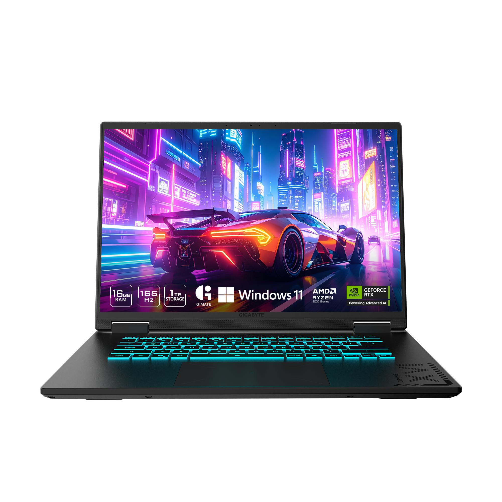 GIGABYTE - Gaming A16 Gaming Laptop - 165Hz 1920x1200 WUXGA - NVIDIA GeForce RTX 5060 - AMD Ryzen 7 260-1TB SSD with 16GB DDR5 R
