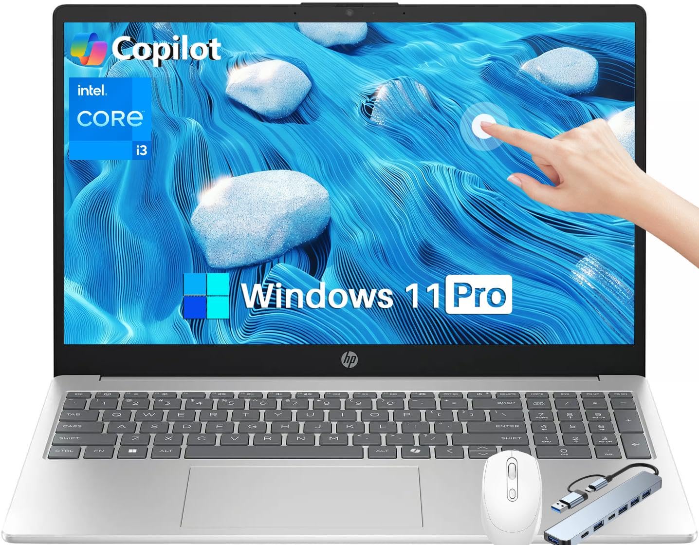 HP 15.6 Touchscreen Laptop Computer, Core i3-1315U(Up to 4.5GHz), Intel UHD Graphics, 32GB RAM, 1TB SSD, 15.6 Anti-Glare Screen,
