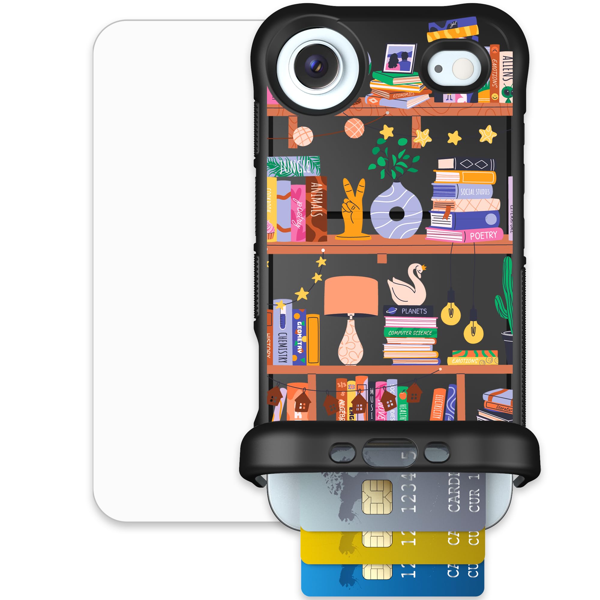 Scooch for iPhone Air Case with Card Holder, Wingmate Wallet Case with Hidden Card Slot and RFID Protection, Bundled with Temper