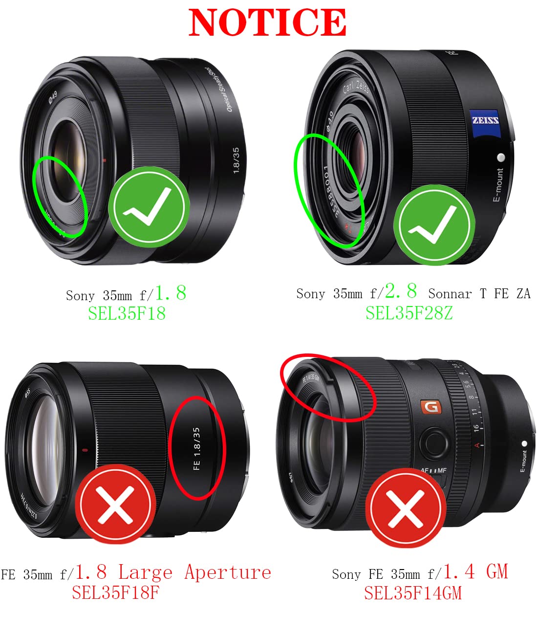 49Mm Lens Cap Cover For Sony E 35Mm F/1.8(Not For 1.4) Oss(Sel35F18),35Mm F2.8 Sonnar T Fe Za,Huipuxiang [3 Pack]