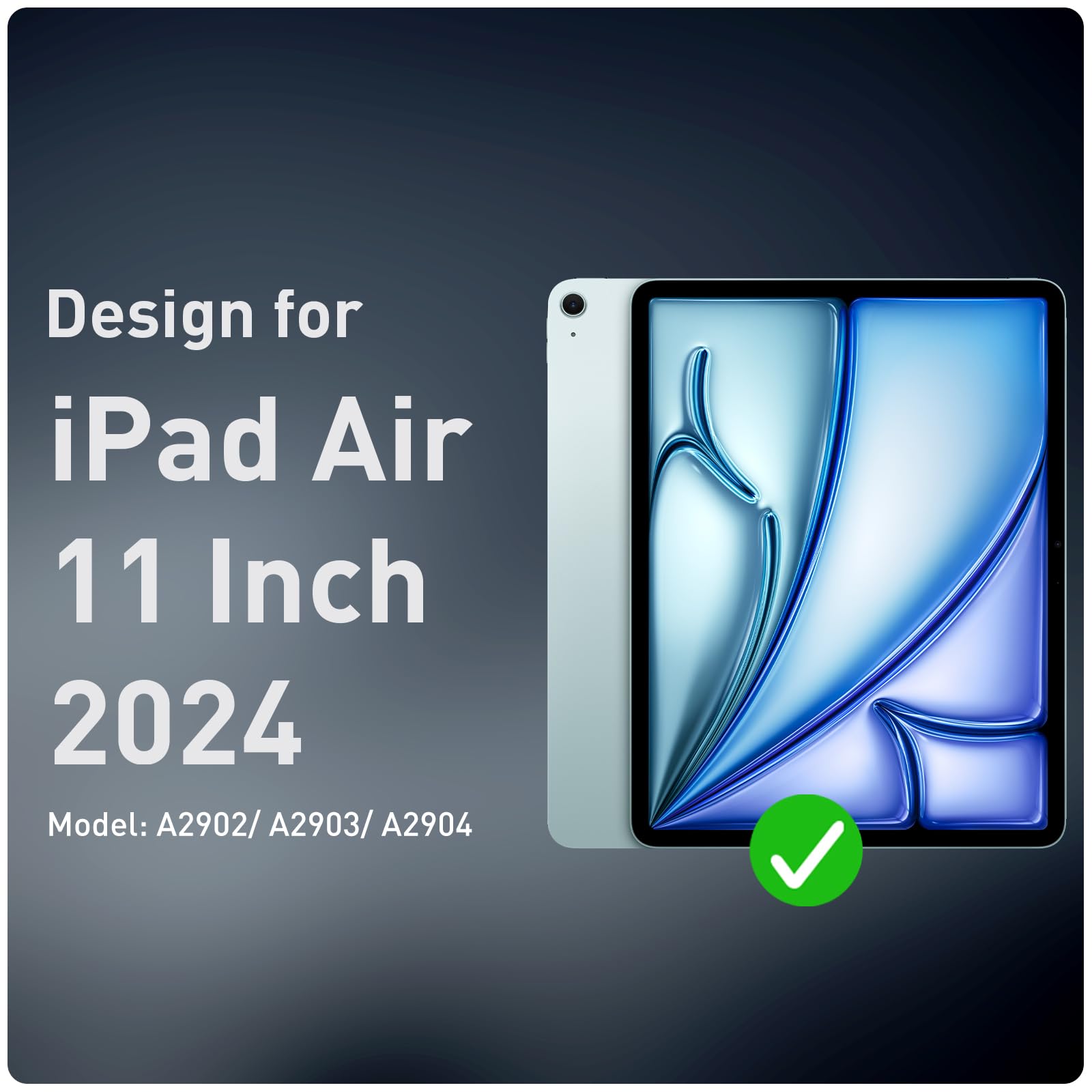 Supfives Case For Ipad Air 11 Inch Case 2024 (6Th Generation),With Screen Protector/Pencil Holder/Rotating Kickstand/Hand Strap/