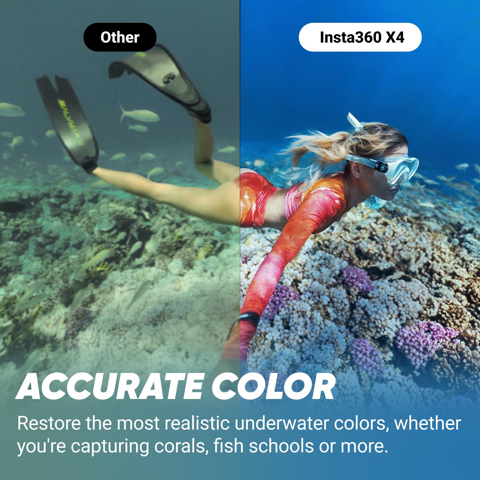 Insta360 X4 Invisible Dive Bundle - 8K Waterproof 360 Action Camera, 4K Wide-Angle Video, Invisible Selfie Stick, Removable Lens