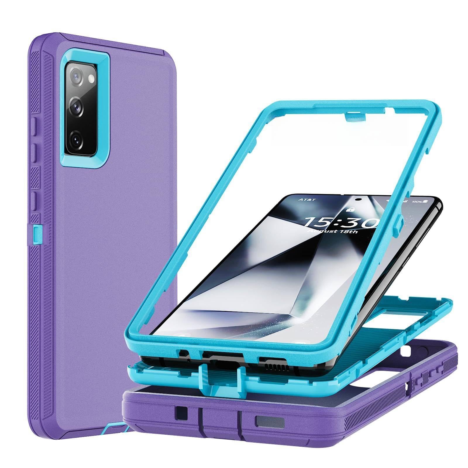 Ylzhe for Samsung S20 FE-5G Case, Galaxy S20-FE Phone Case 3 in 1 Shockproof TPU Hard PC Bumper Shockproof Drop Protection, Case