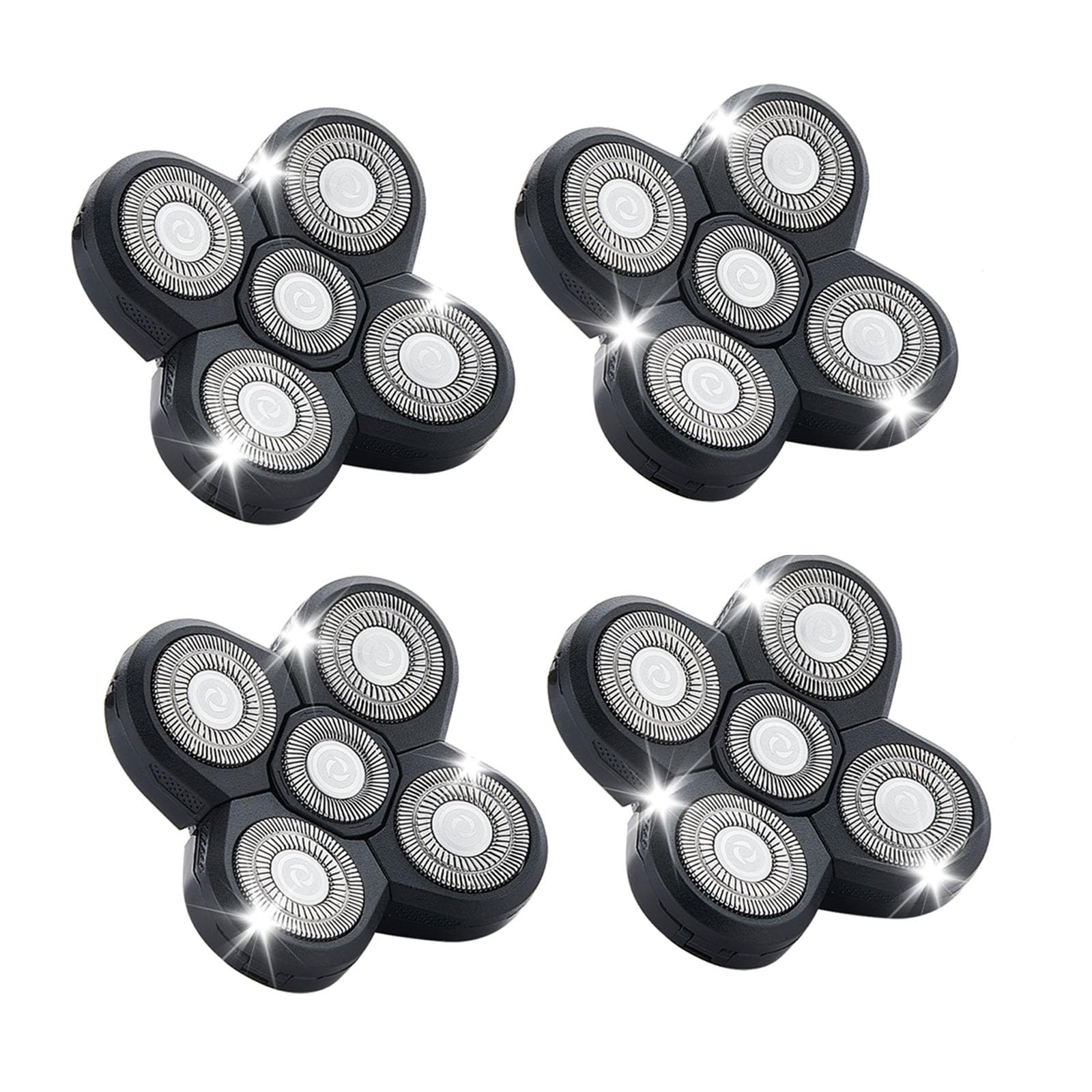 4Pcs Shaver Replacement Blades,5 Head Shaver Heads For Bald Men,Head And Face Electric Razor Shaver Head