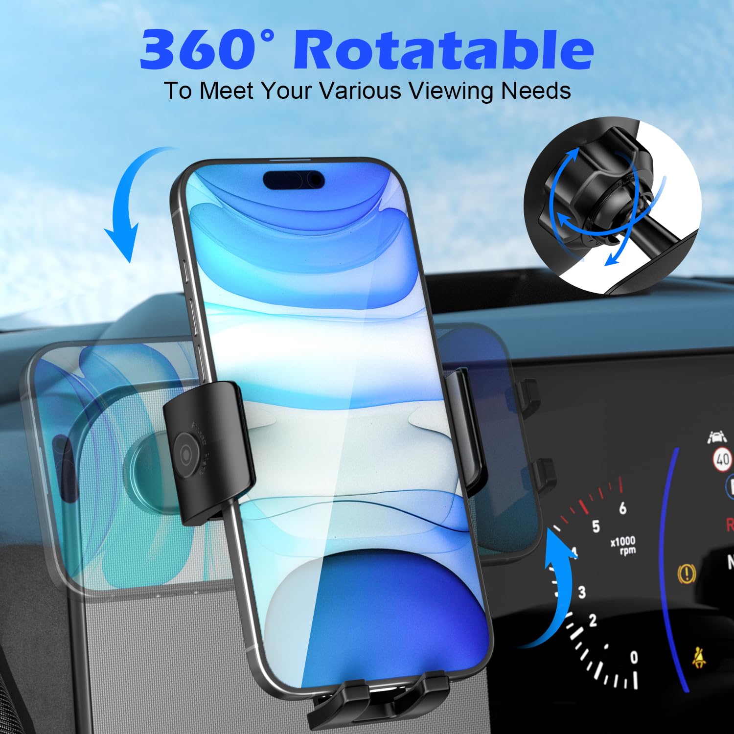 Alafly Car Phone Holder Mount For Hyundai Ioniq 5, Magnetically Attaches To Metallic Dashboard For 2024 2025 Hyundai Sonata, Kon