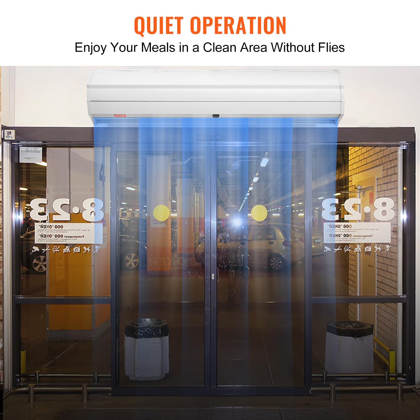 Vevor 48 Commercial Indoor Air Curtain Super Power 2 Speeds 1200Cfm, Wall Mounted Air Curtains For Doors, Indoor Over Door Fan W