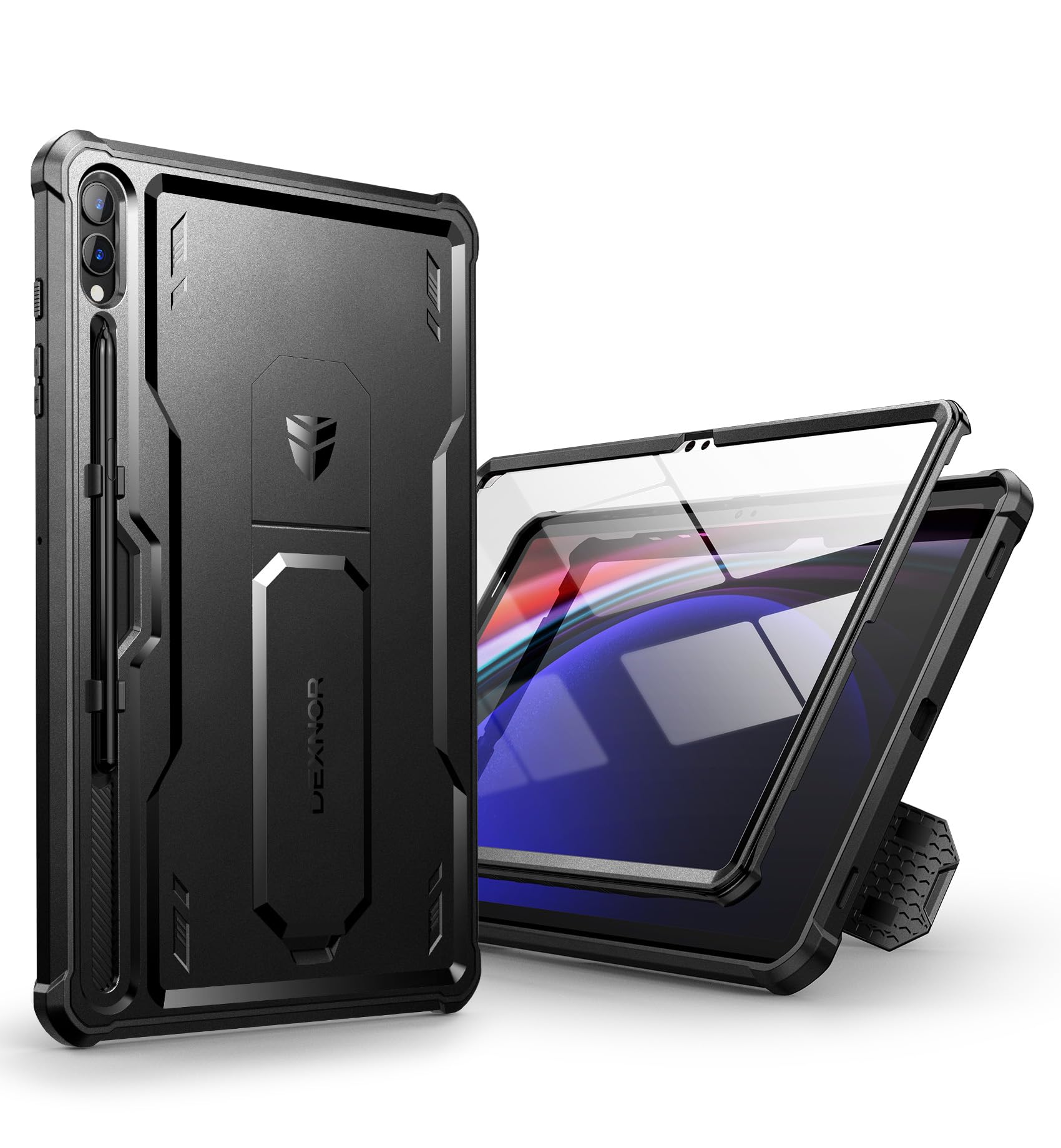 Dexnor Case For Samsung Galaxy Tab S9 Plus 12.4 Inch (2023), [Built In Screen Protector & Kickstand] With Pen Holder Heavy Duty