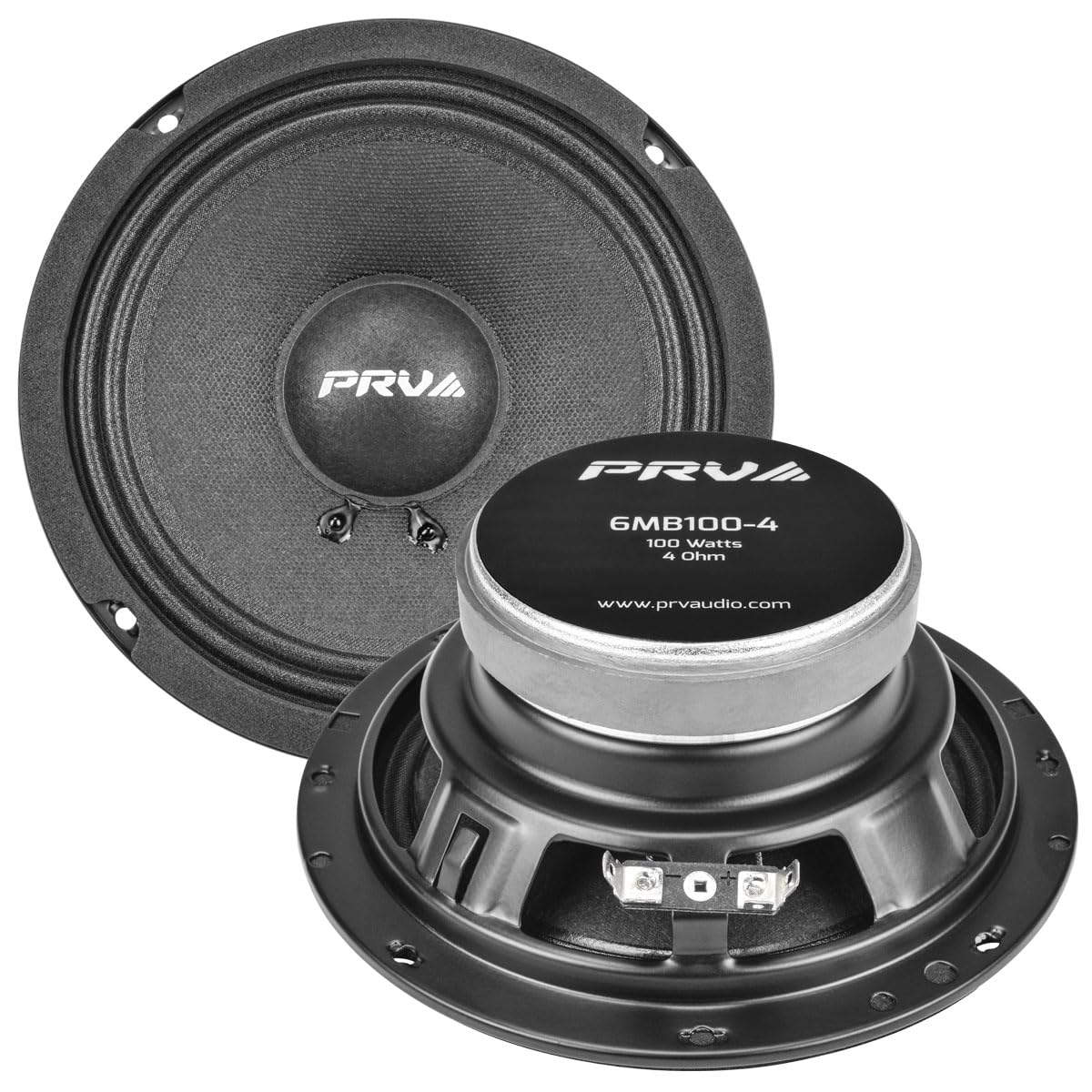 Prv Audio 6.5 Inch Car Speakers 200 Watts 4 Ohm, 6Mb100 4 Factory Replacement Car Door Speakers (Pair) Shallow Profile