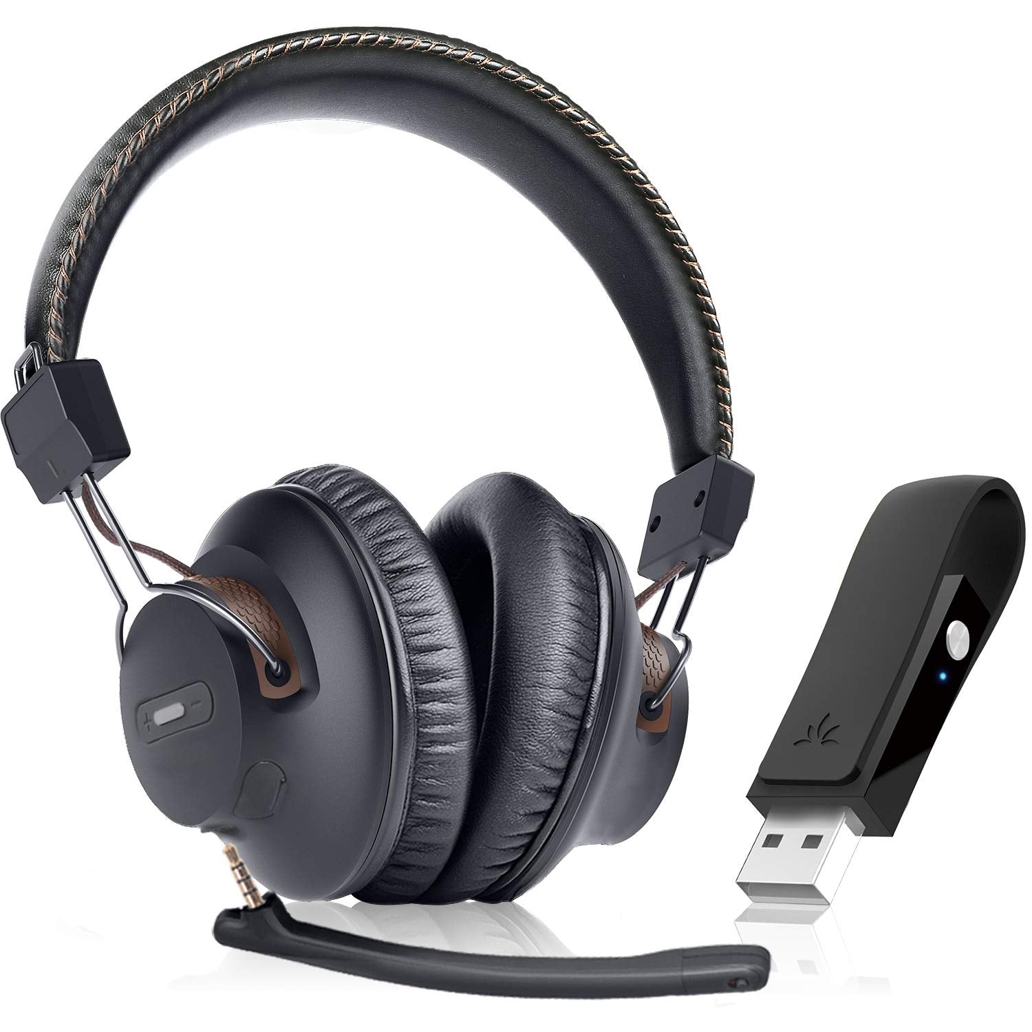 Avantree DG59M - Clear Voice & Rich Background Sound, Low Latency Bluetooth Headphones with USB Adapter for PS5 & PS4, Wireless
