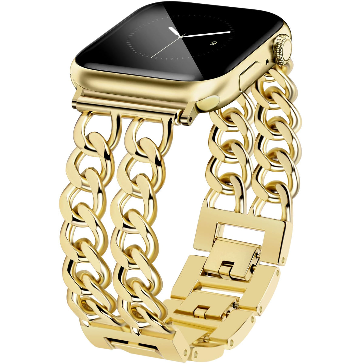 Jr.Dm Gold Watch Bands For Women Compatible With Apple Watch Band 38Mm 40Mm 41Mm 42Mm (S10) Adjustable Metal Band Cowboy Steel C
