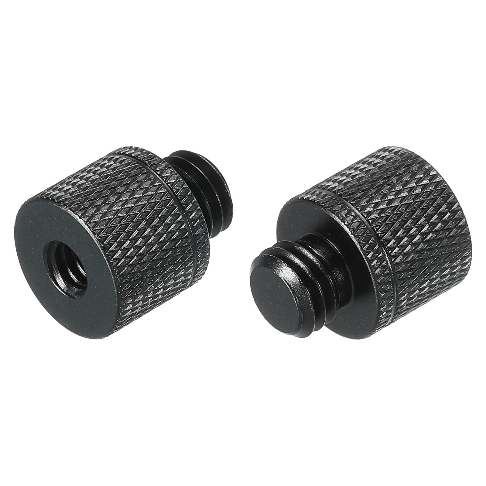 Meccanixity Mic Stand Adapter 1/4 Female X M10 Male Camera Screw Thread Adapter For Microphone Tripod Stand Black 2 Pack