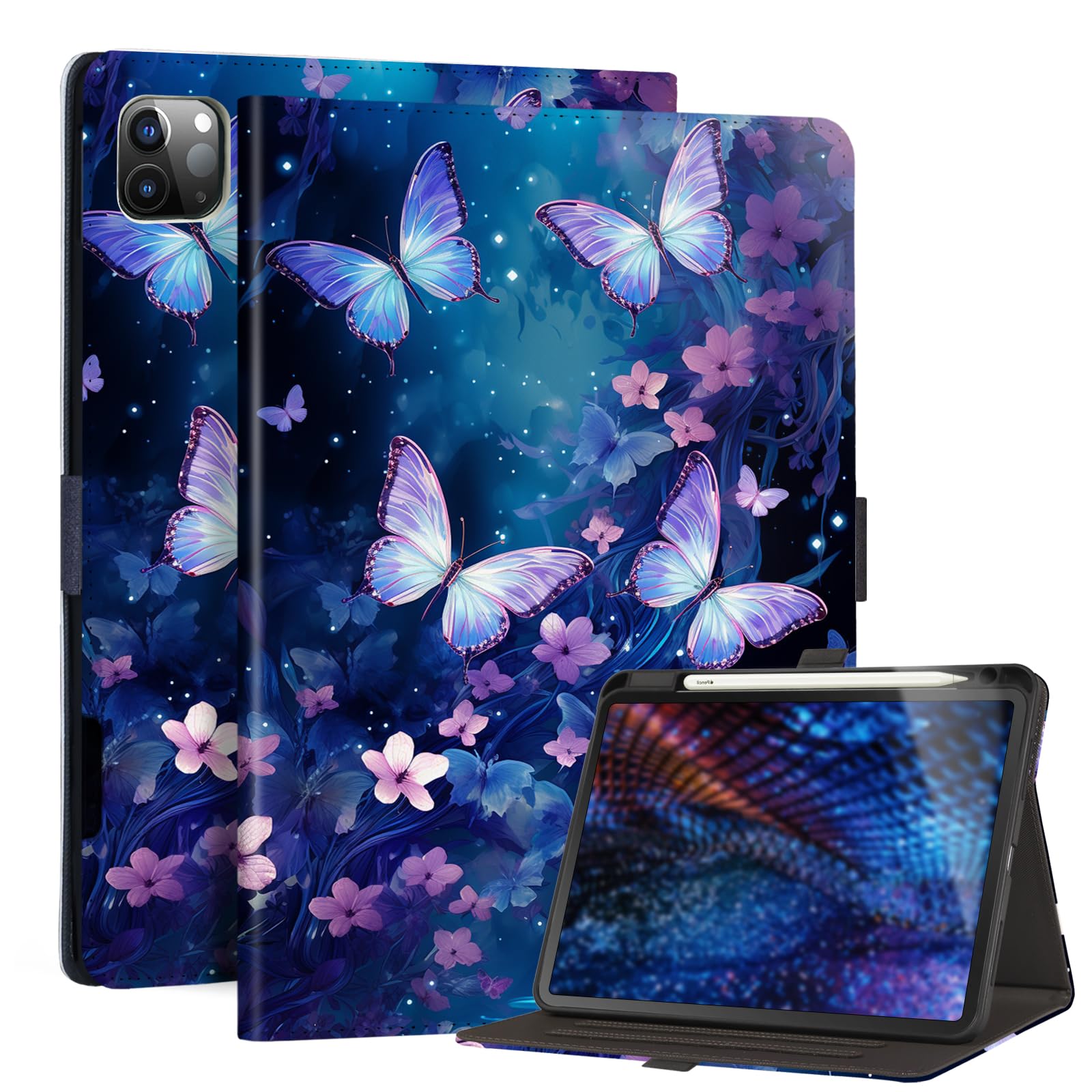 Anpredo Case For Ipad Pro 11 Inch With Pencil Holder, Multi Angle Viewing, Smart Protective Cover For Ipad Pro 11 1St/2Nd/3Rd/4T