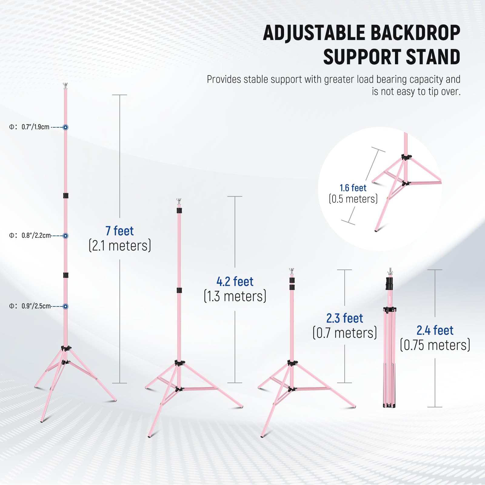 Neewer Backdrop Stand 10Ft X 7Ft, Adjustable Photo Studio Backdrop Support System For Wedding Parties Background Portrait Photog