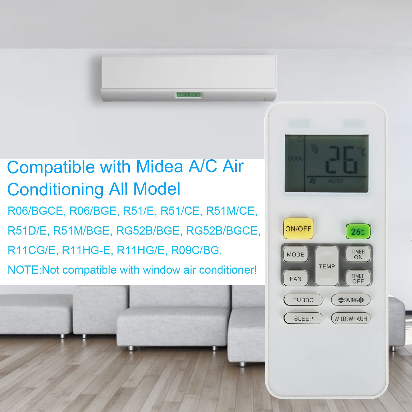 Universal Air Conditioner Remote For Midea Remote Control A/C Air Conditioning For All Model R06/Bgce R06/Bge R51/E R51/Ce R51M/