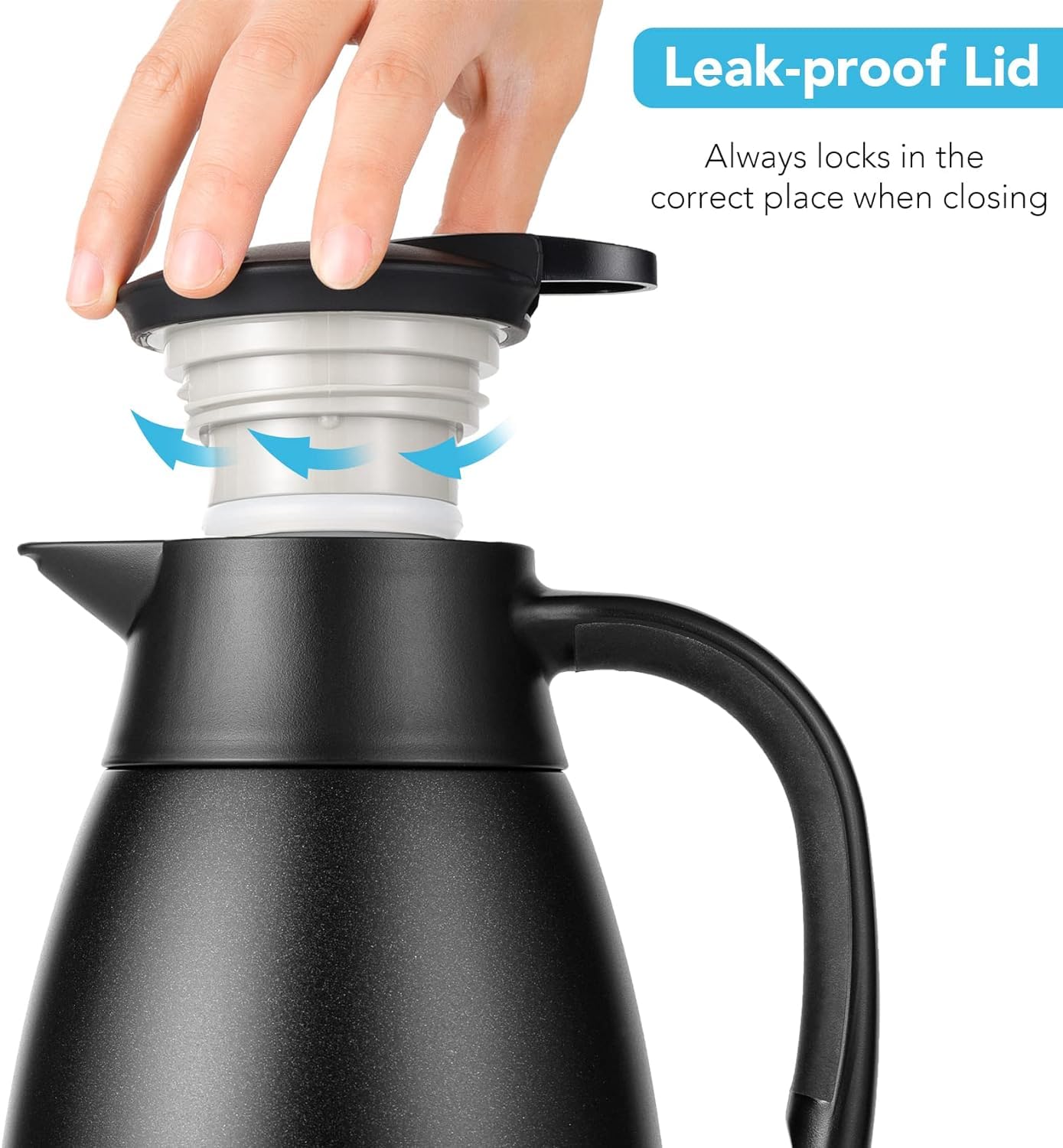 Tiken 85 Oz Thermal Coffee Carafe, Stainless Steel Insulated Vacuum Coffee Carafes For Keeping Hot, 2.5 Liter Beverage Dispenser