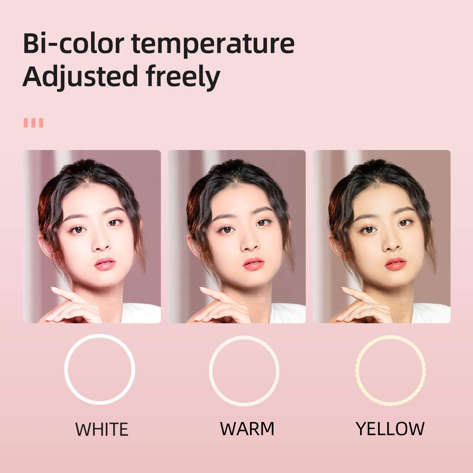 Ambitful Kn-21C 21Inch 53Cm Dimmable 3000~6000K Bi-Color Led Ring Light With Tripod And Phone Holder,With Remote, For Makeup, Se