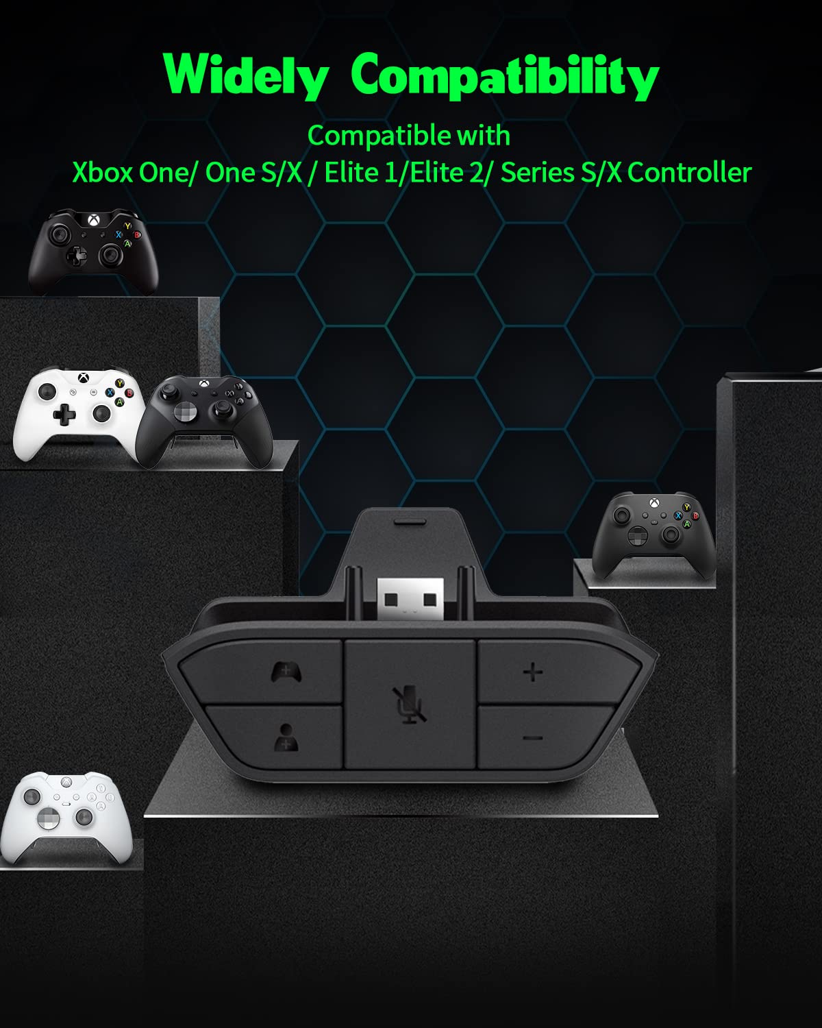 Olclss Stereo Headset Adapter, Xbox Controller Adapter Xbox Mic Adapter For Xbox One/One S/X/Elite 1/ Elite2/ Series S/X Control