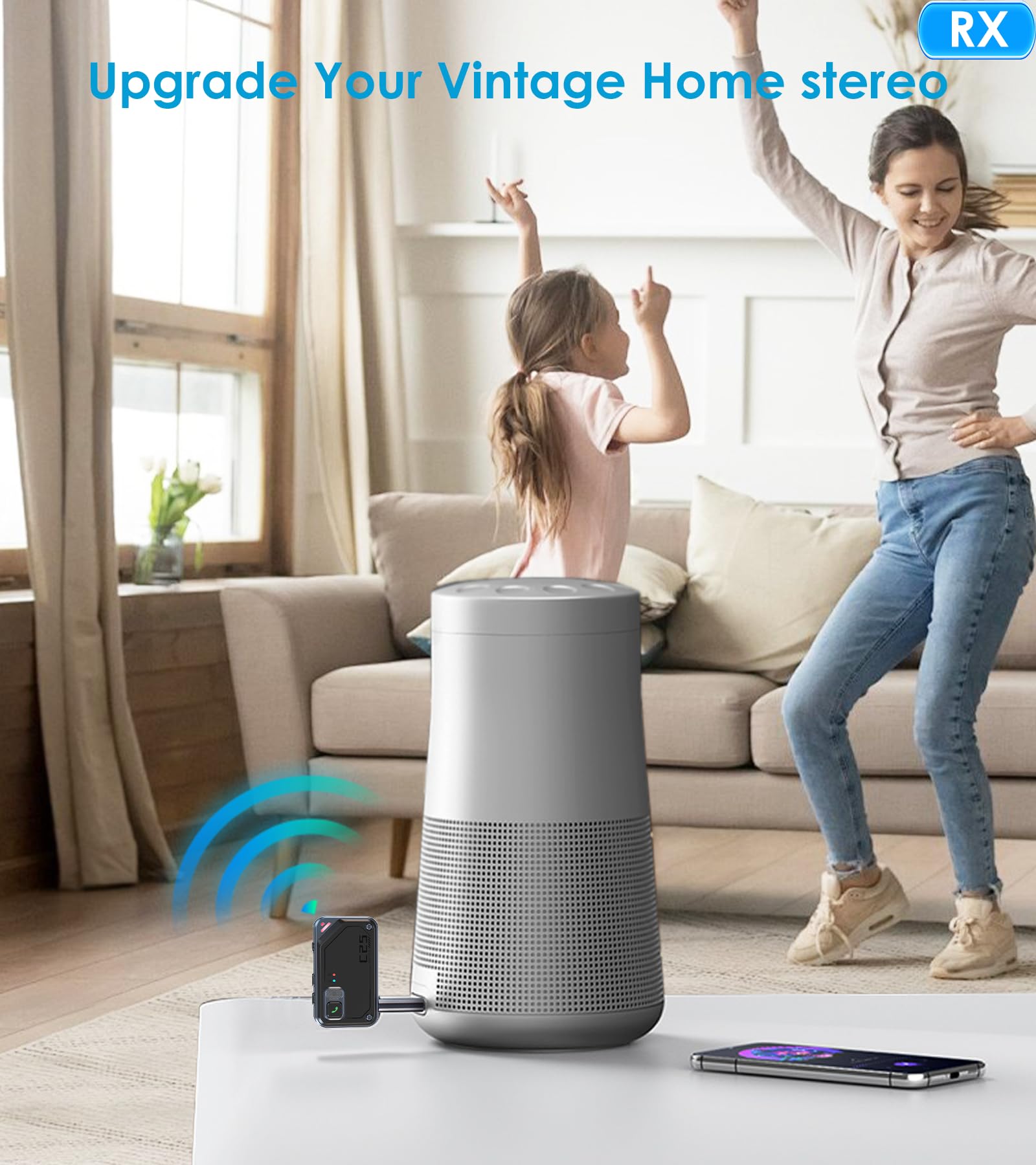 Kaiy Bluetooth Transmitter Receiver, Bluetooth Aux Adapter For Car, Bluetooth Transmitter For Tv/Airplane/Headphones, Bluetooth