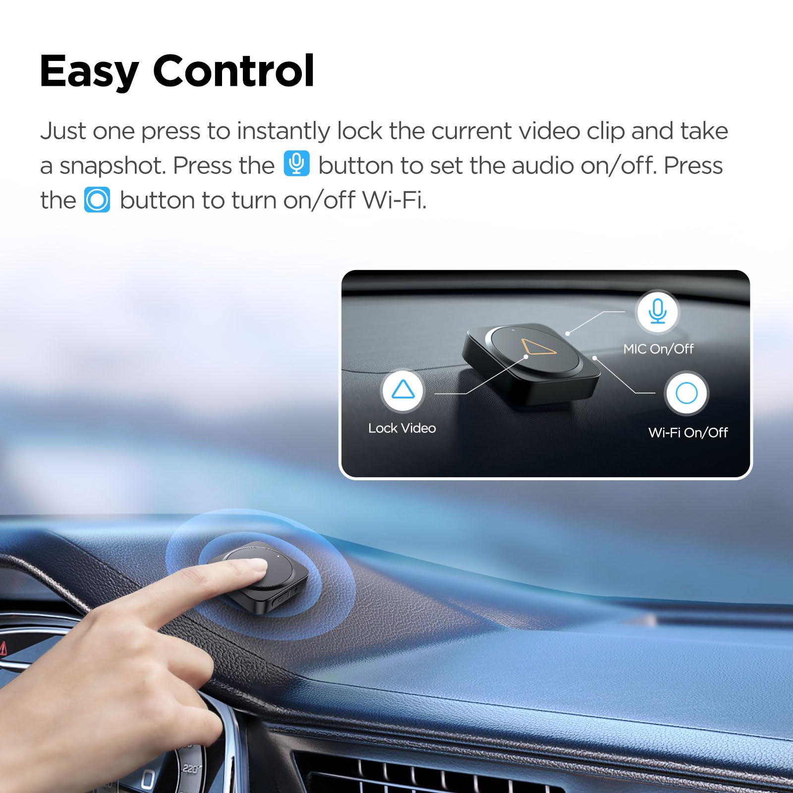 Viofo Wireless Bluetooth Remote Control For A229 Duo/ A119 Mini/ T130/ A139 Pro/ Wm1/ A129 Duo / A129 Plus / A129 Ir / A129 Pro