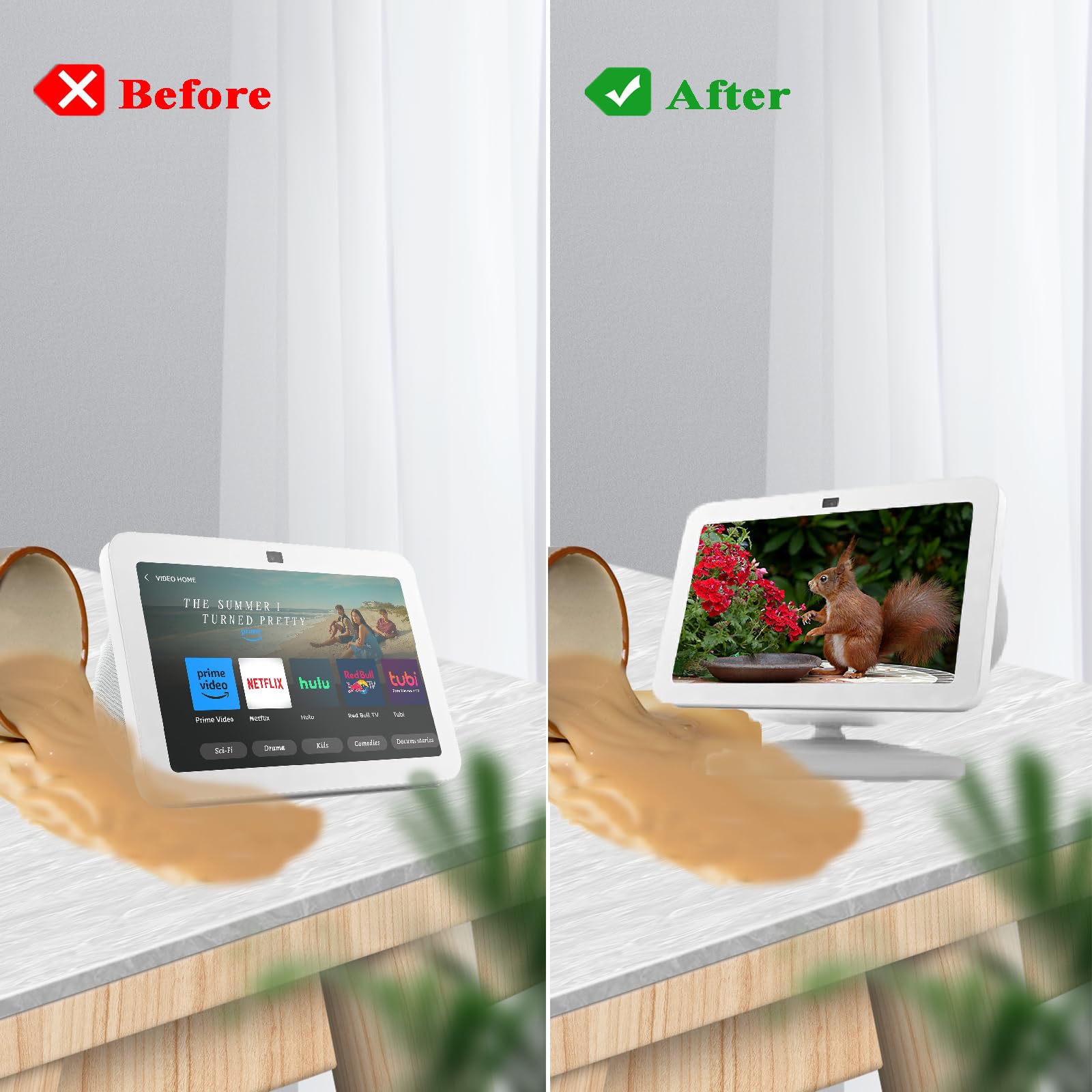 Adjustable Stand For All New Echo Show 8 (3Rd Gen, 2023 Release), Smart Display Magnetic Stand Mount Compatible With Echo Show 8