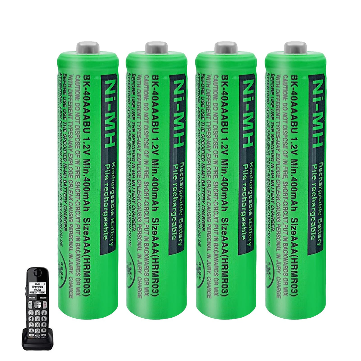 Zzwjbcyle 4 Pack Bk-40Aaabu Ni-Mh Aaa Rechargeable Battery For Panasonic, 1.2V 400Mah Rechargeable Aaa Batteries For Panasonic C